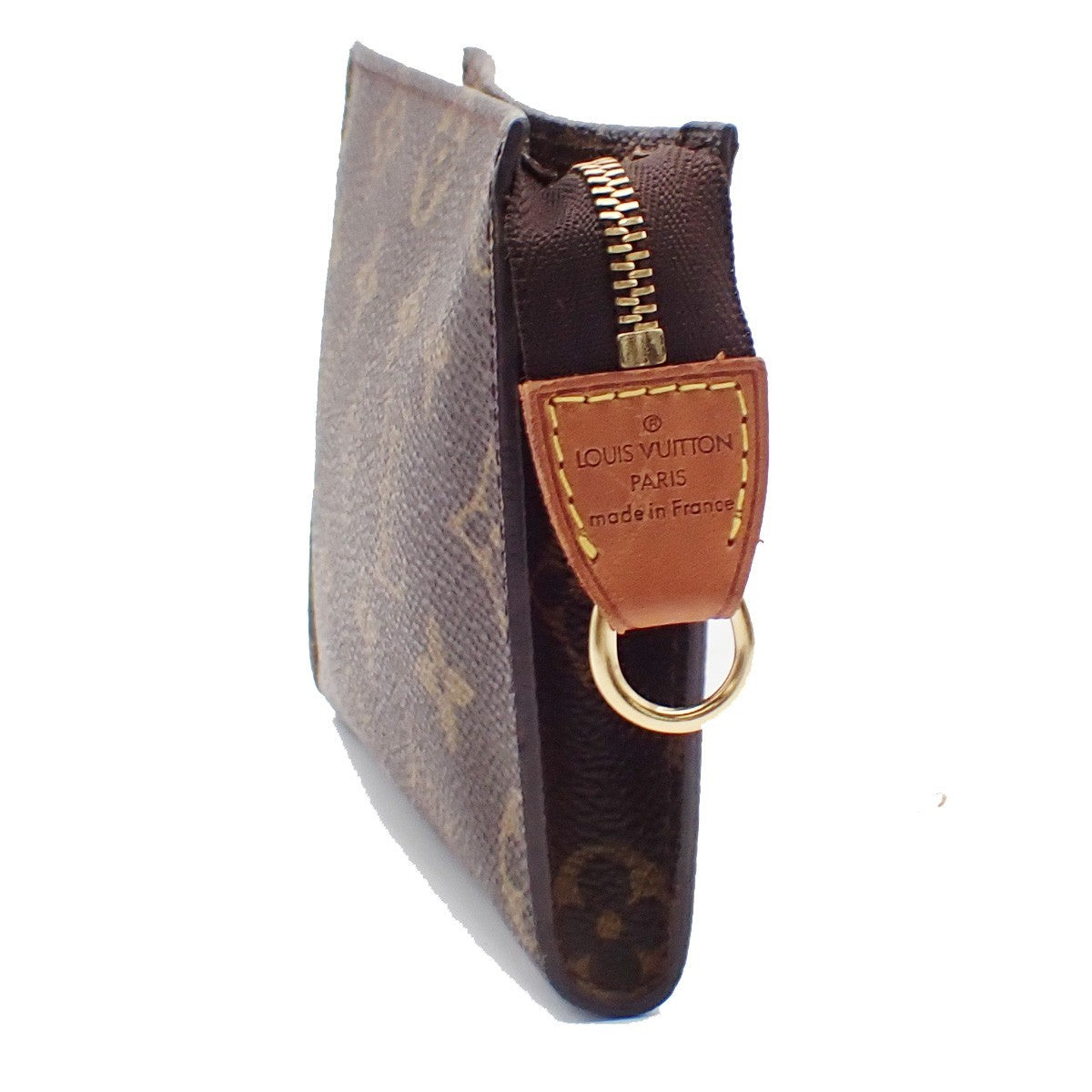 LOUIS VUITTON Logo BUCKET PM Pouch Bag Monogram Leather Brown France 60KB738