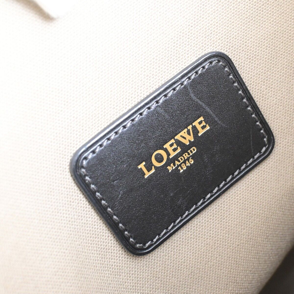 LOEWE Logo Anagram Crossbody Shoulder Bag PVC Leather Navy Blue GHW 32EC953