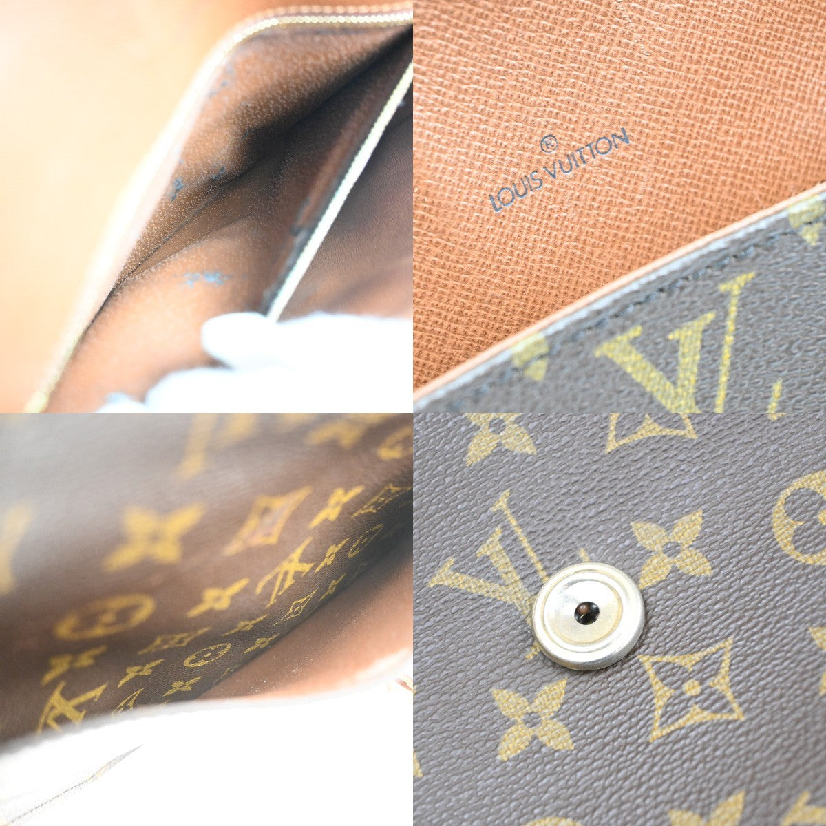 LOUIS VUITTON Saint Cloud GM Shoulder Bag Monogram Leather Brown M51242 86SA019