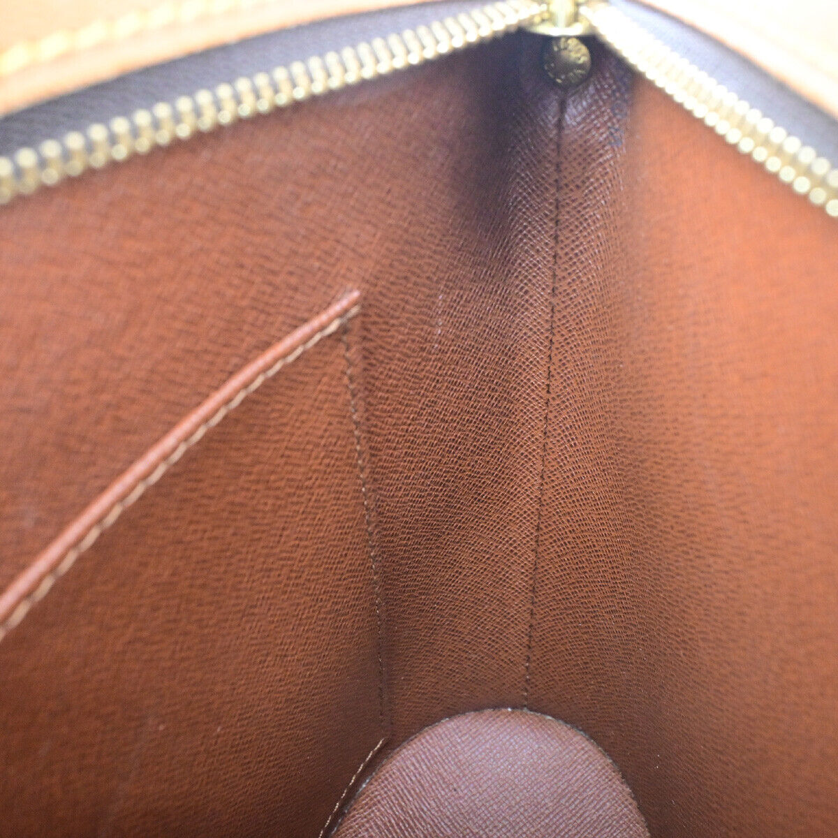 LOUIS VUITTON Logo Drouot Shoulder Bag Monogram Leather Brown M51290 16YF371