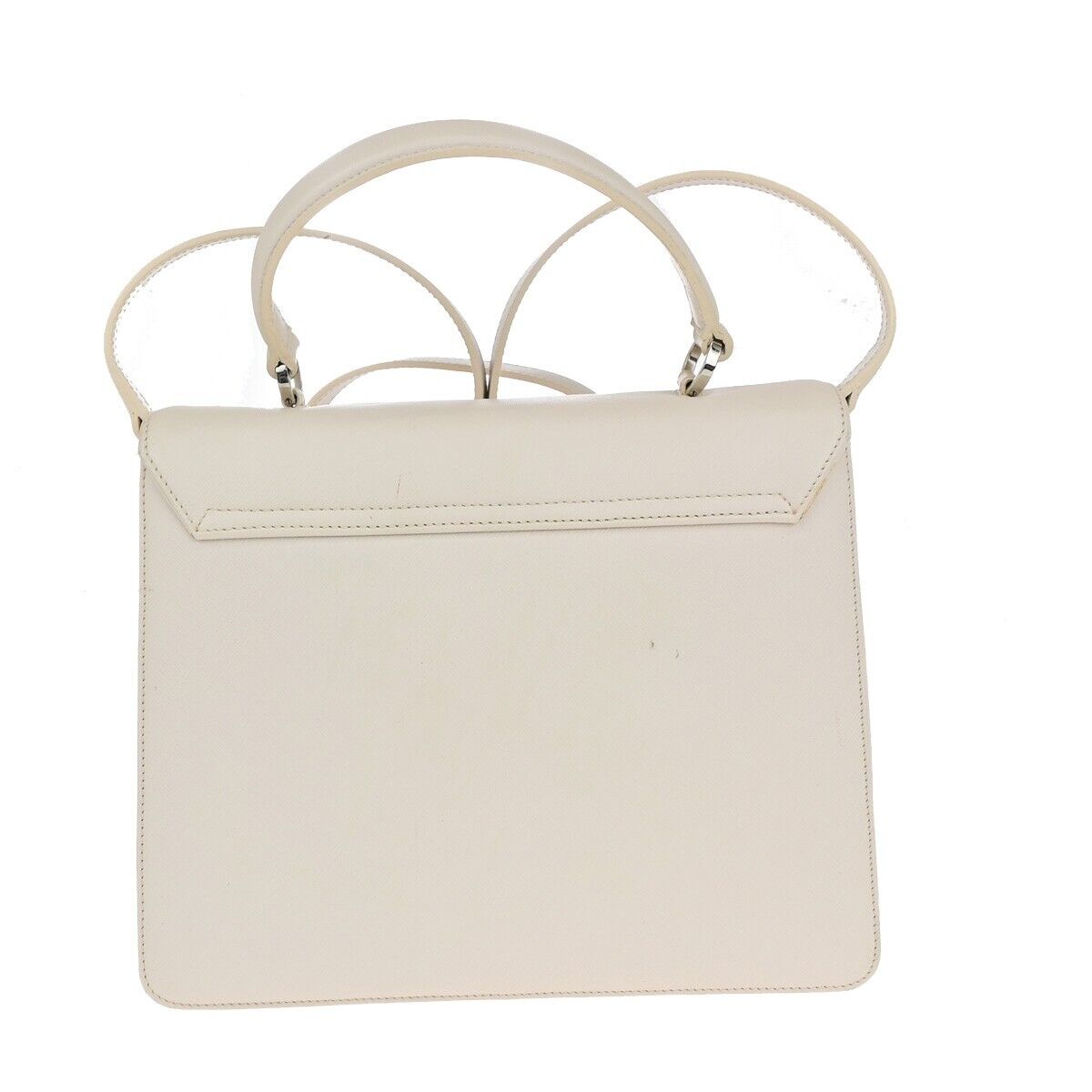 SALVATORE FERRAGAMO Logo Gancini 2Way Shoulder Bag Leather Ivory SHW 33EC737