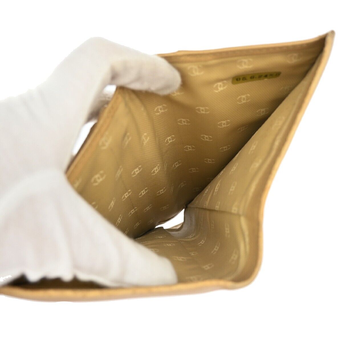 CHANEL CC Logo Long Bifold Wallet Purse Leather Beige Gold-Plated Italy 60GA245