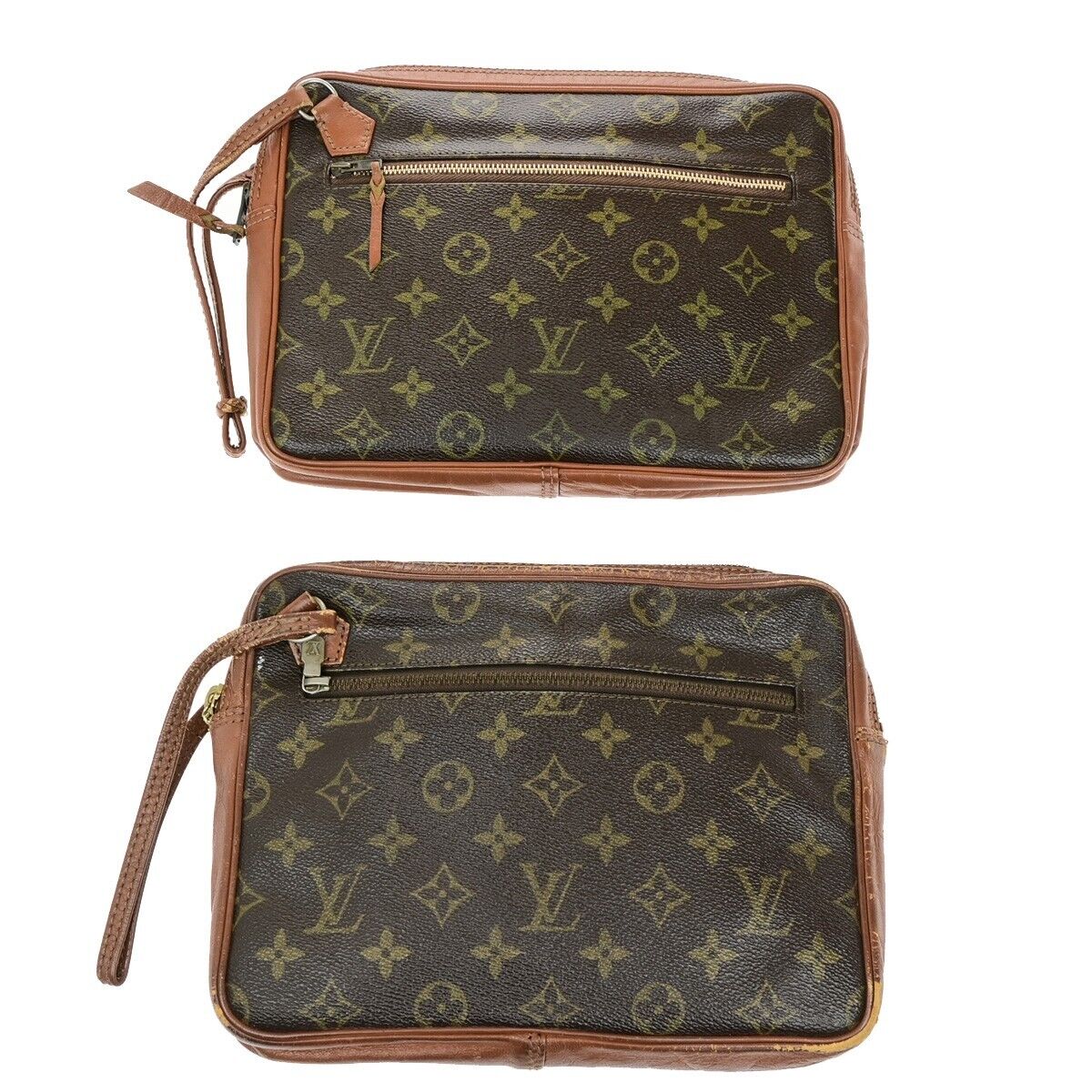 LOUIS VUITTON 2 Set Pochette Sport Clutch Hand Bag Monogram Leather BN 02EE067