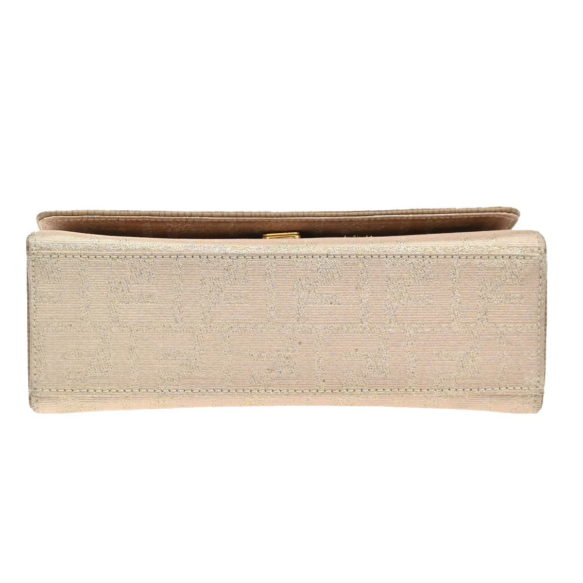 FENDI Zucca Pattern Flap Shoulder Bag Canvas Leather Pink Beige Italy 87KC934