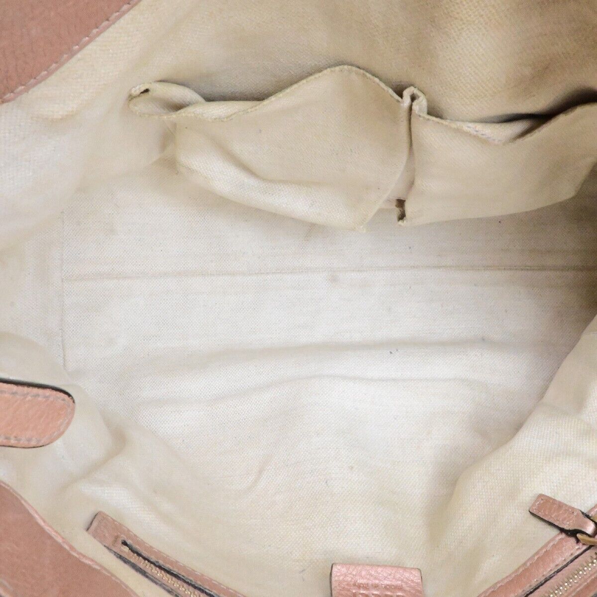 GUCCI Logo GG Pattern Shoulder Tote Bag Bamboo Canvas Leather Brown Pink 30EE118