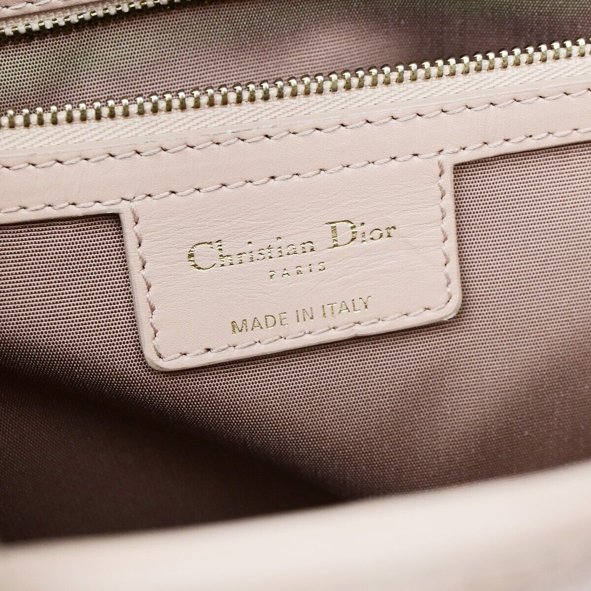 CHRISTIAN DIOR Panarea Cannage Shoulder Bag Coating Canvas Leather Pink 88YH016