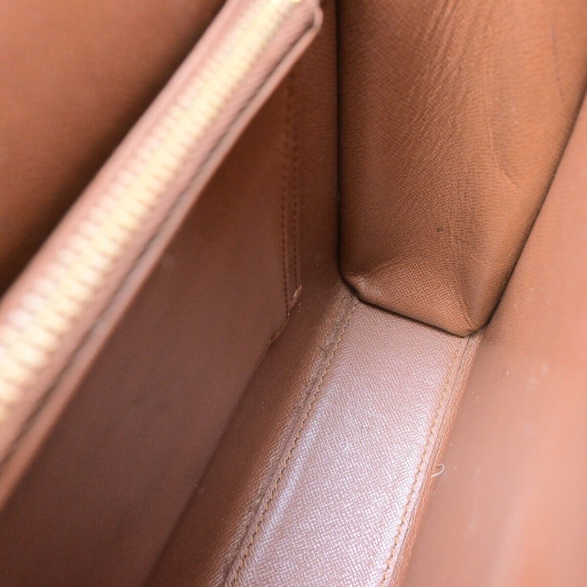 LOUIS VUITTON LV Logo Malesherbes Hand Bag Monogram Leather Brown M51379 65SJ507
