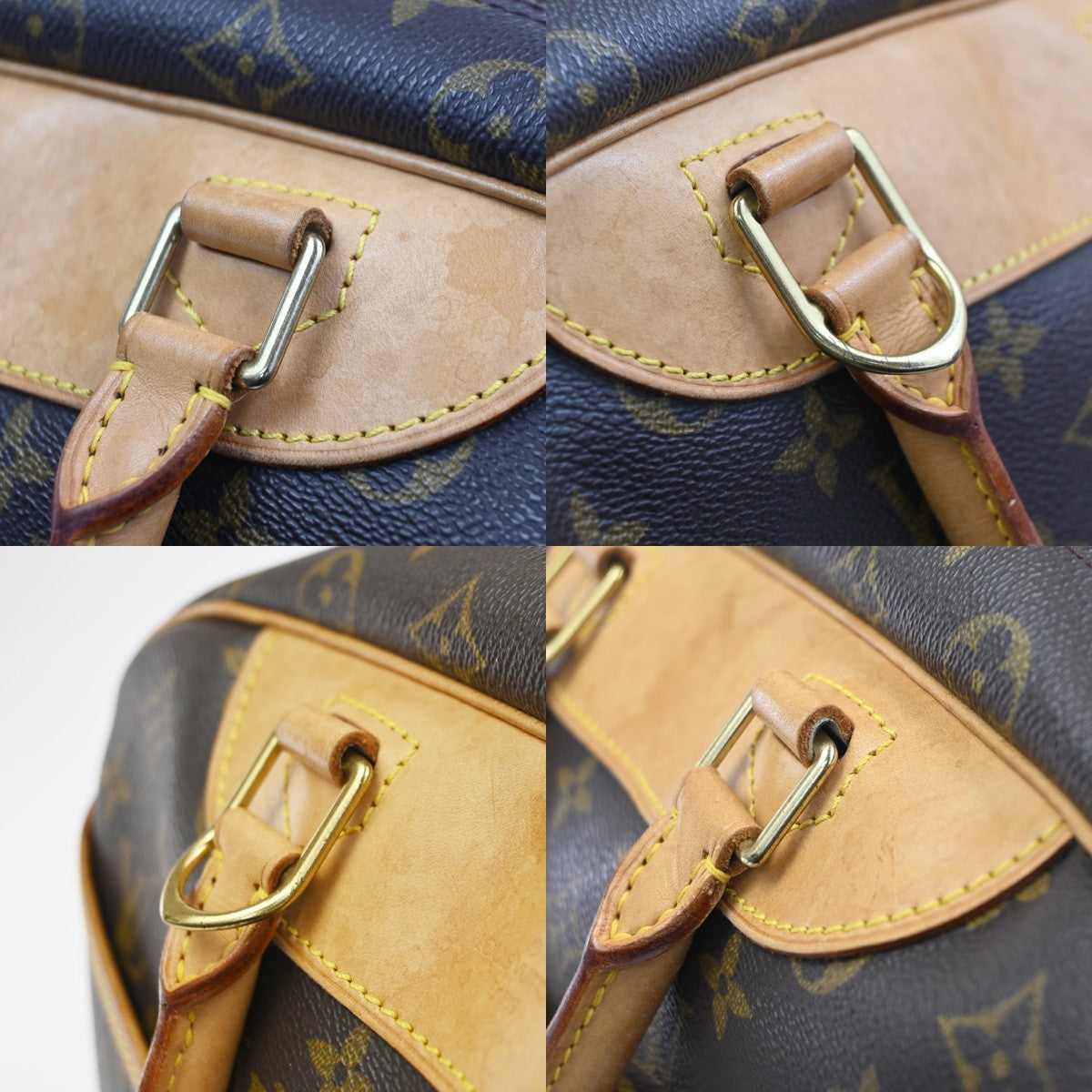LOUIS VUITTON LV Logo Deauville Hand Bag Monogram Leather Brown M47270 75KC833