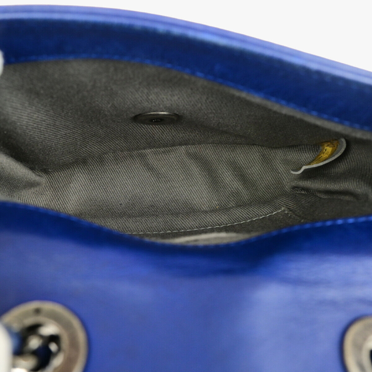 CHANEL CC Logo Mini Matelasse Chain Shoulder Bag Leather Blue SHW Italy 397RK203