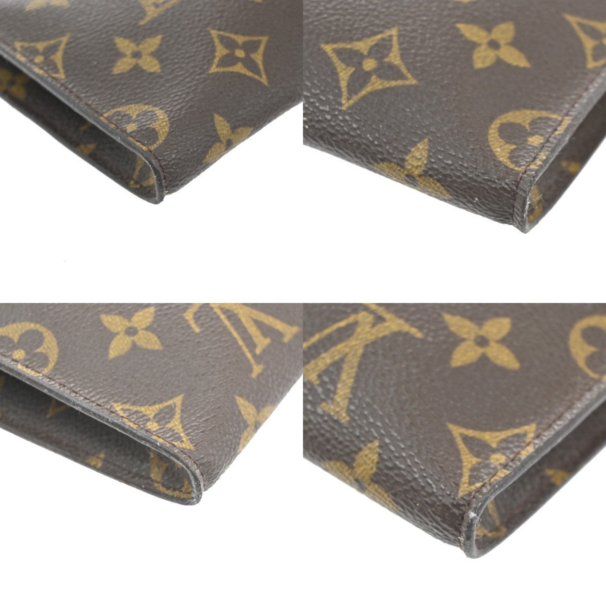 LOUIS VUITTON Logo BUCKET PM Pouch Bag Monogram Leather Brown GHW France 02KC509