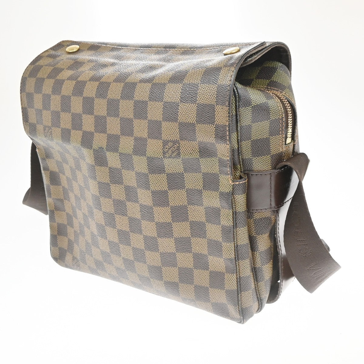 LOUIS VUITTON Naviglio Shoulder Bag Damier Ebene Leather Brown N45255 83CA735