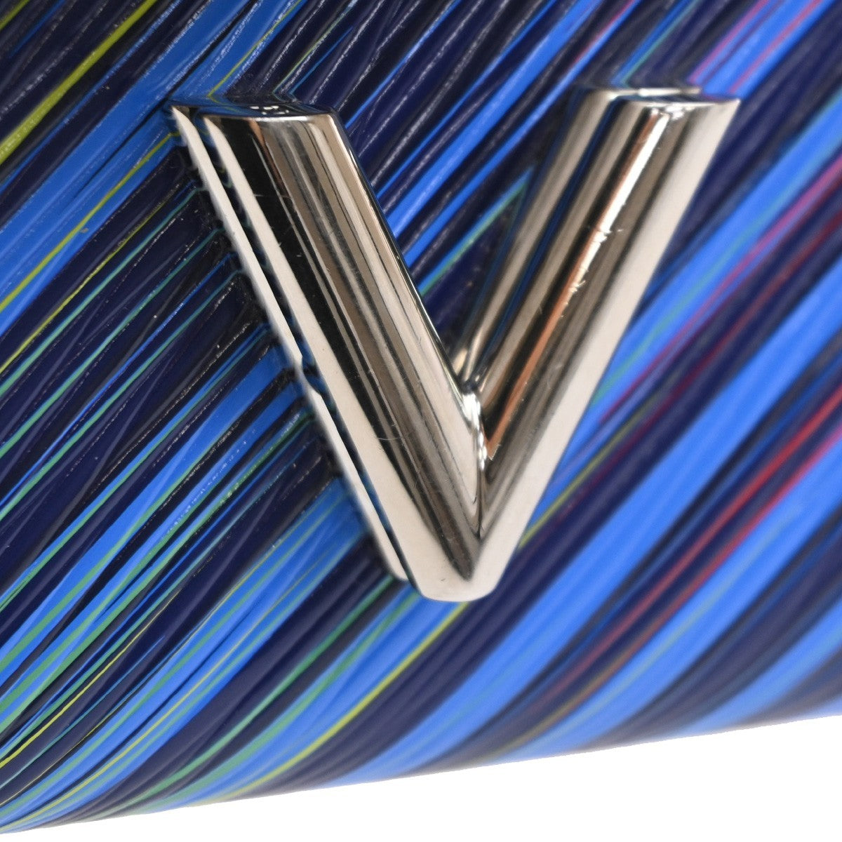 LOUIS VUITTON Portefeuille Twist Bifold Wallet Epi Blue Silver M62263 73TA249