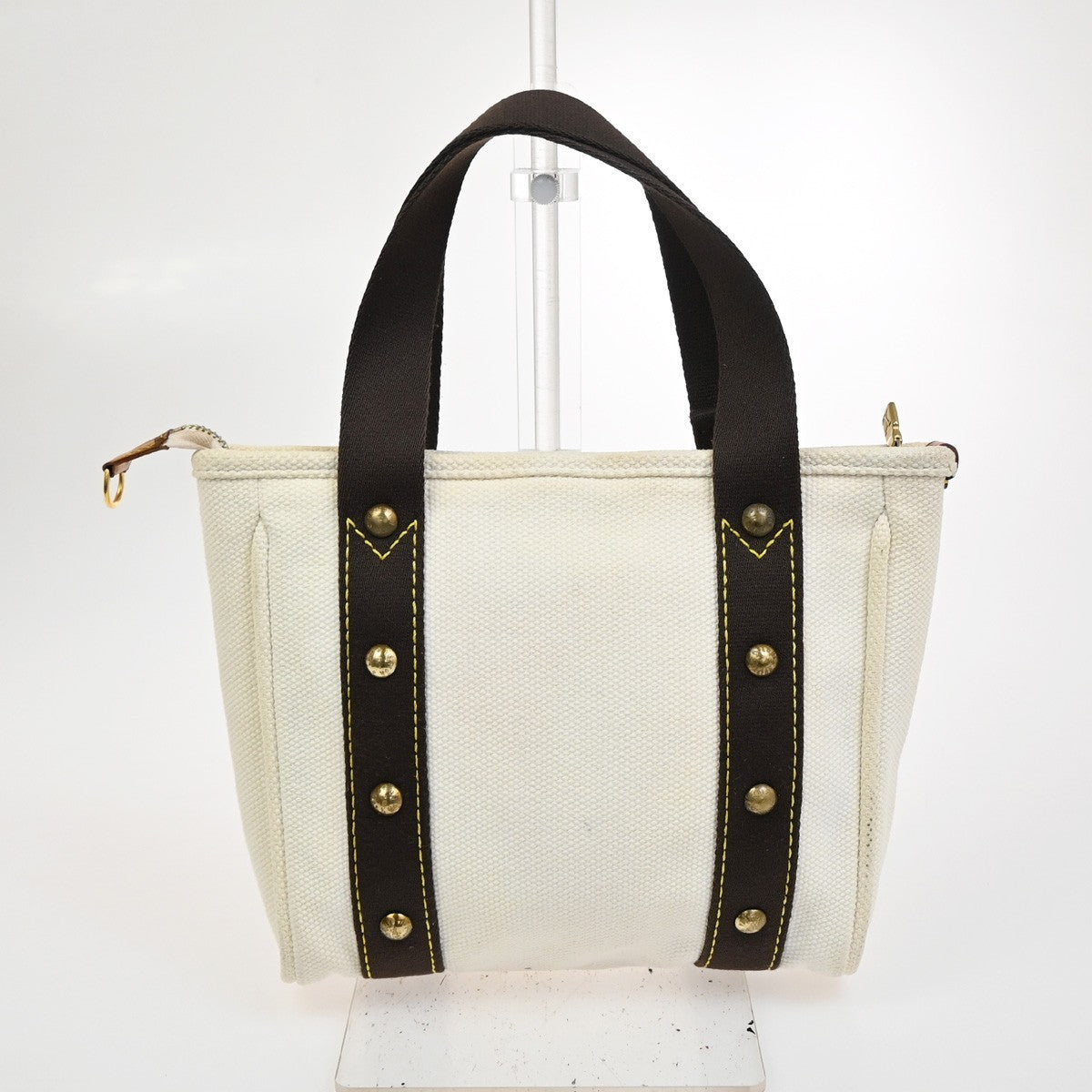LOUIS VUITTON Cabas PM Hand Bag Antigua Canvas Leather White M40039 39TA578