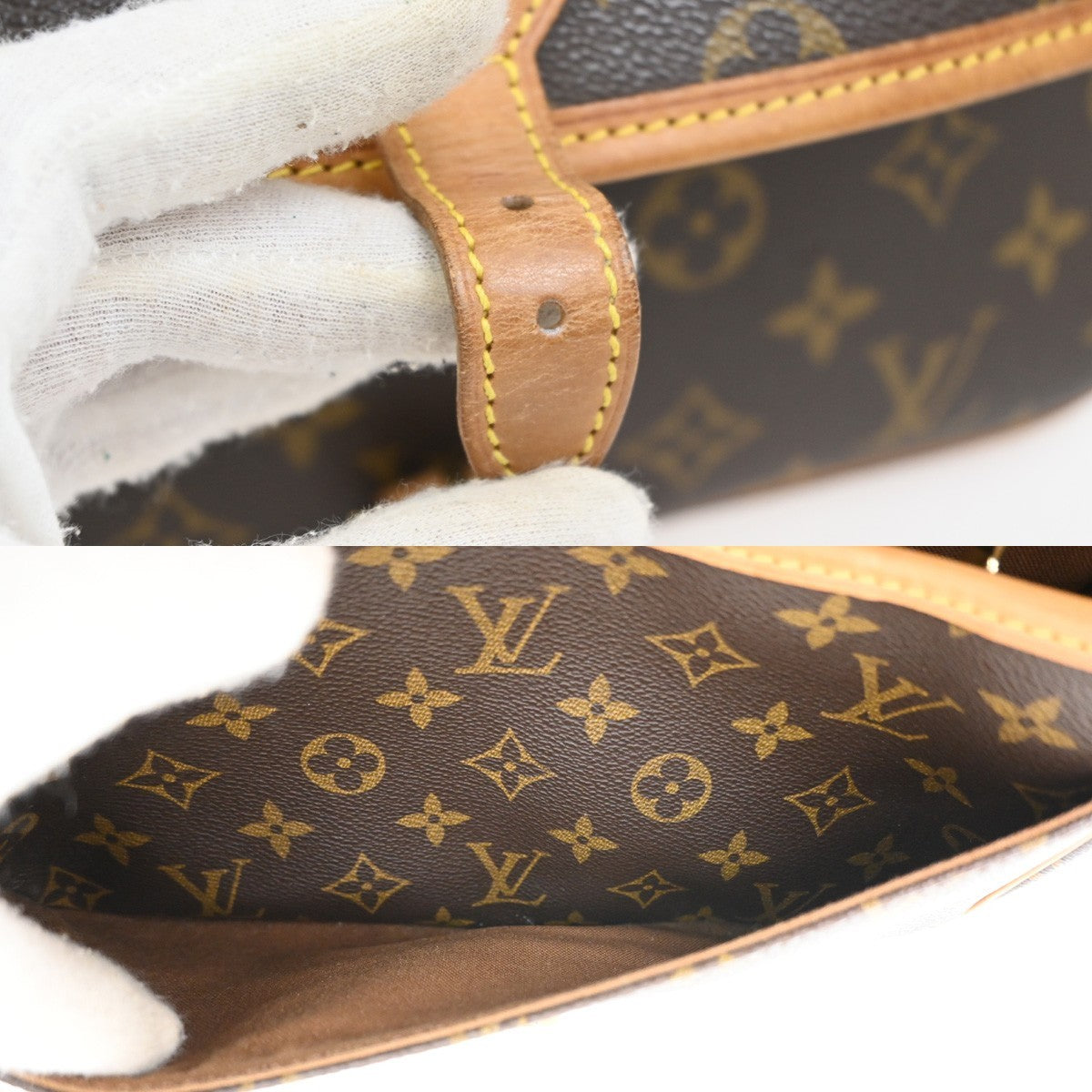 LOUIS VUITTON Sologne Shoulder Bag Monogram Leather Brown France M42250 59CA915