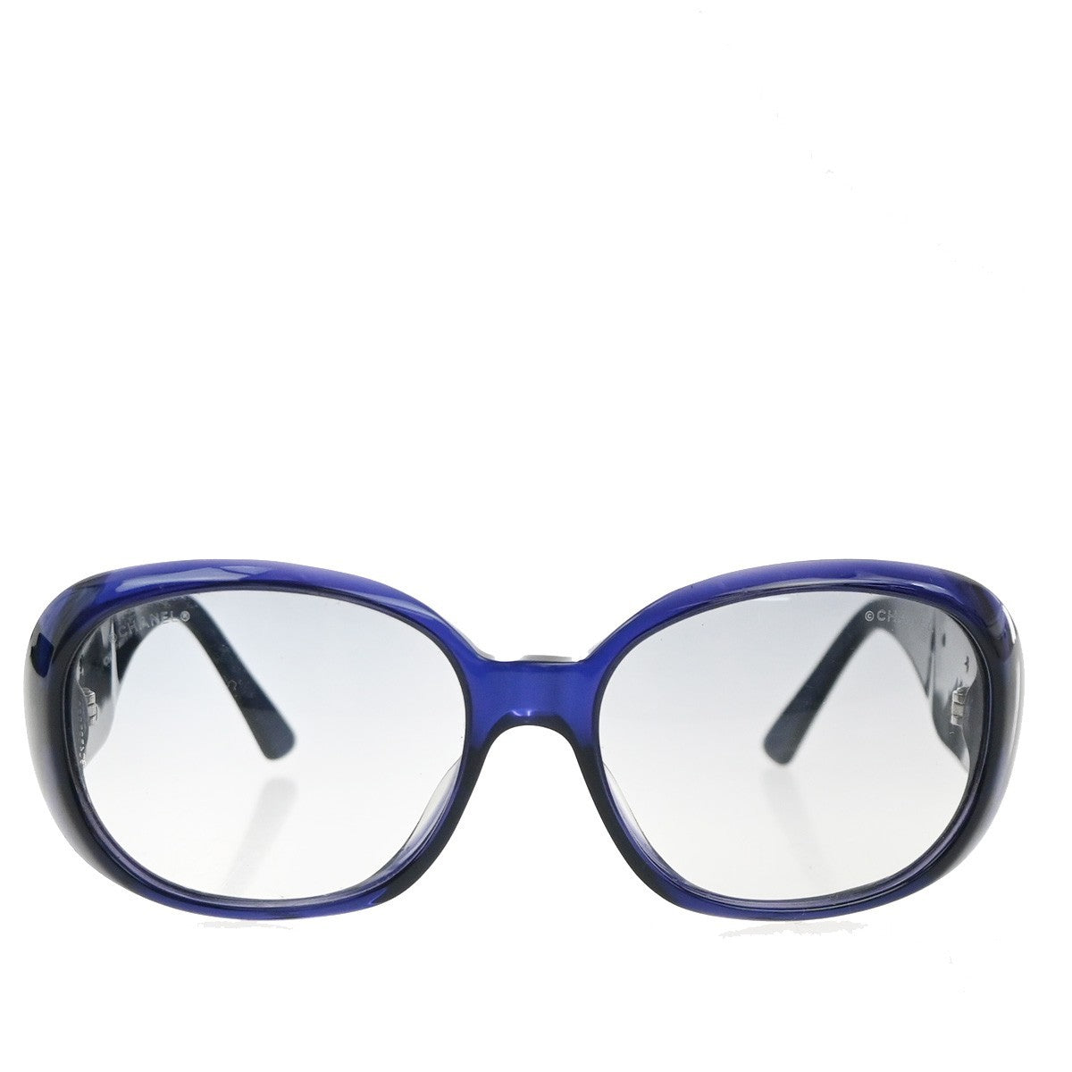 CHANEL CC Logo Camellia Sunglasses Eye Wear Plastic Blue 5113 Italy 60RL750