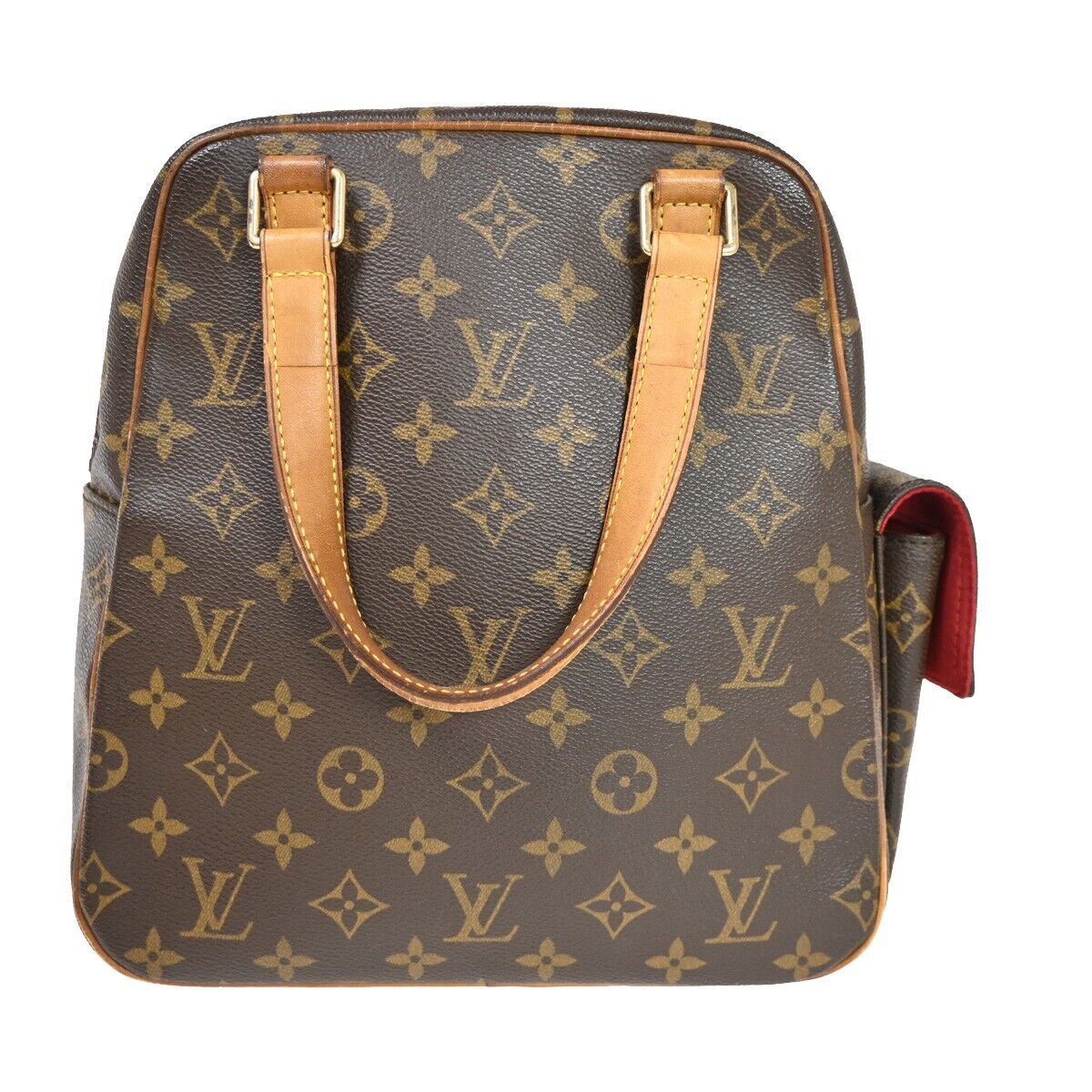 LOUIS VUITTON LV Excentri Cite Hand Bag Monogram Leather Brown M51161 72EA840