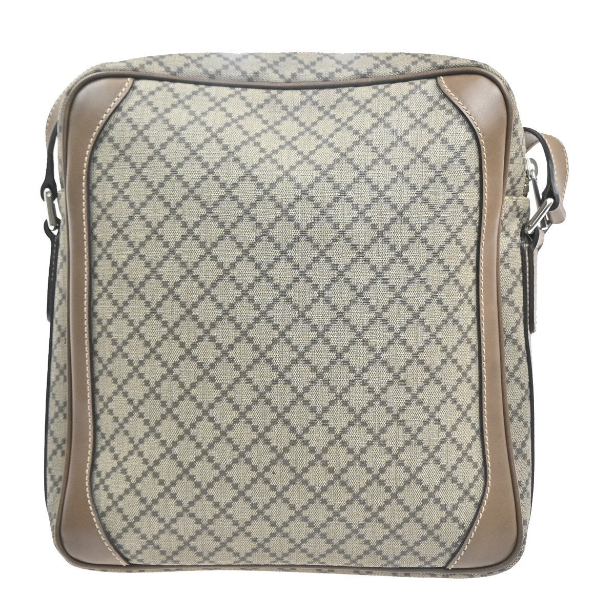 GUCCI Logo Diamante Crossbody Shoulder Bag PVC Leather Brown SHW 268159 82KP519