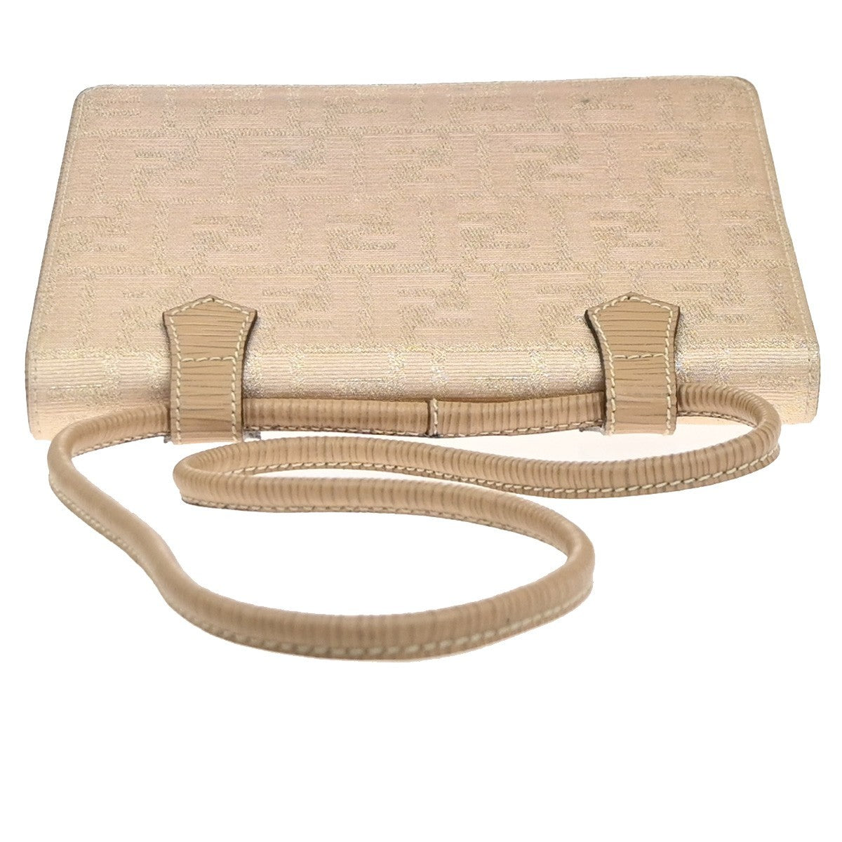 FENDI Zucca Pattern Flap Shoulder Bag Canvas Leather Pink Beige Italy 87KC934