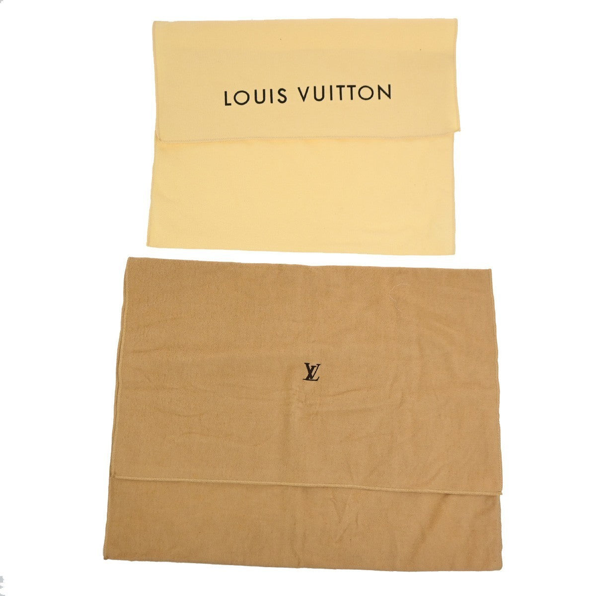 LOUIS VUITTON Logo 10 Set Dust Bag Drawstring Canvas Cotton Beige Brown 09KB864