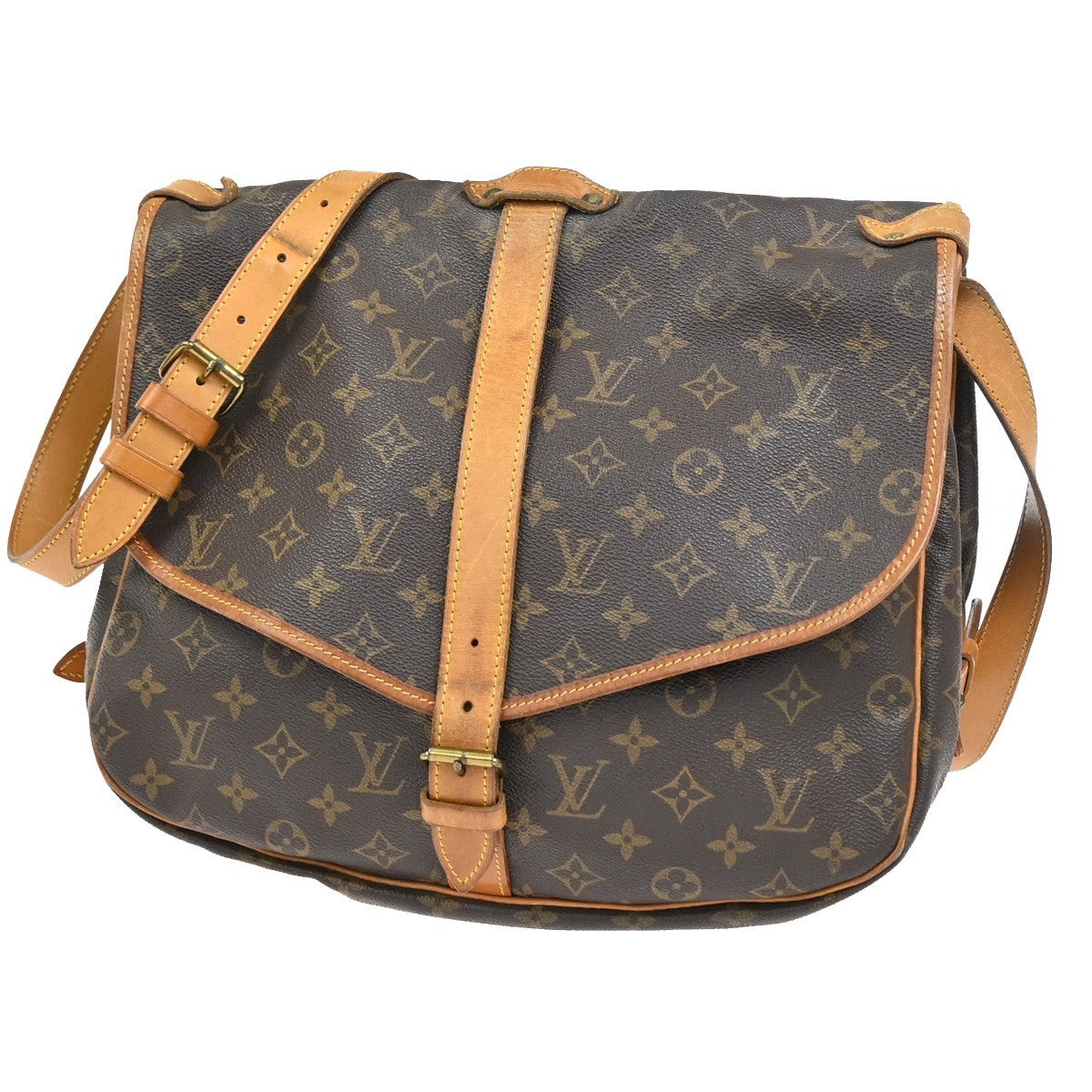 LOUIS VUITTON Saumur 35 Shoulder Bag Monogram Leather BN France M42254 73YH876