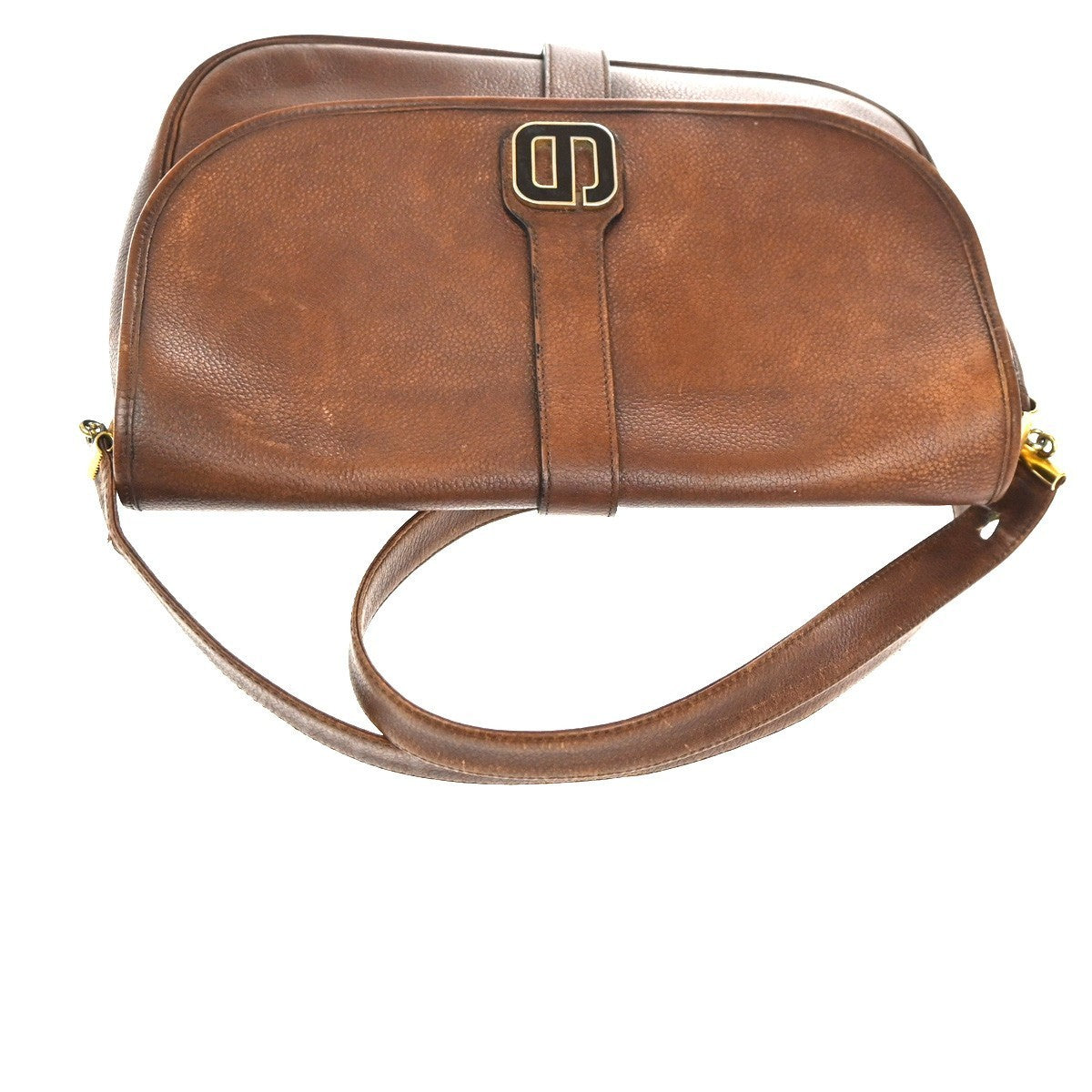 CHRISTIAN DIOR Crossbody Shoulder Bag Leather Brown GHW France 05KC538