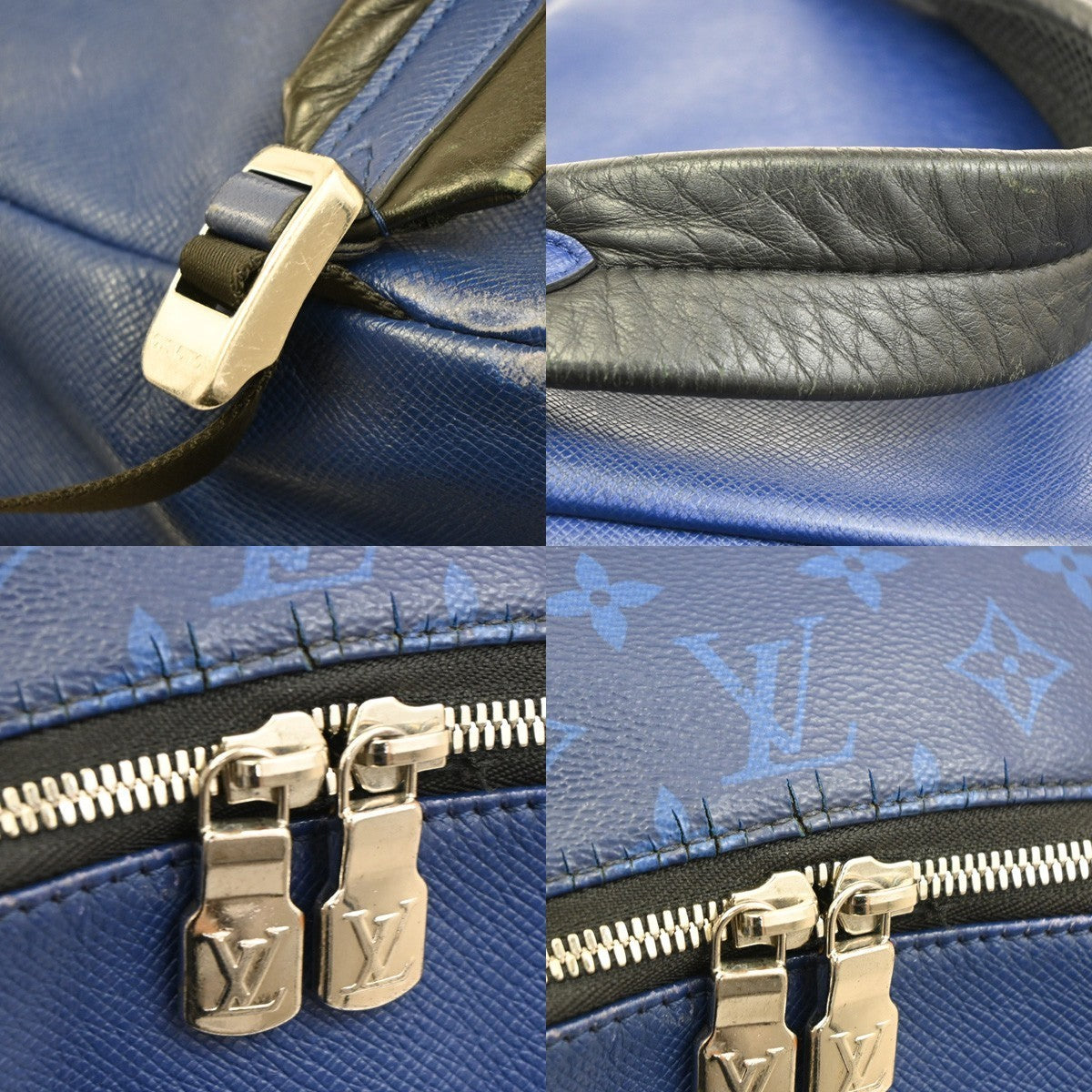 LOUIS VUITTON Discovery Backpack Taiga Llama Blue SHW M30229 99KB807