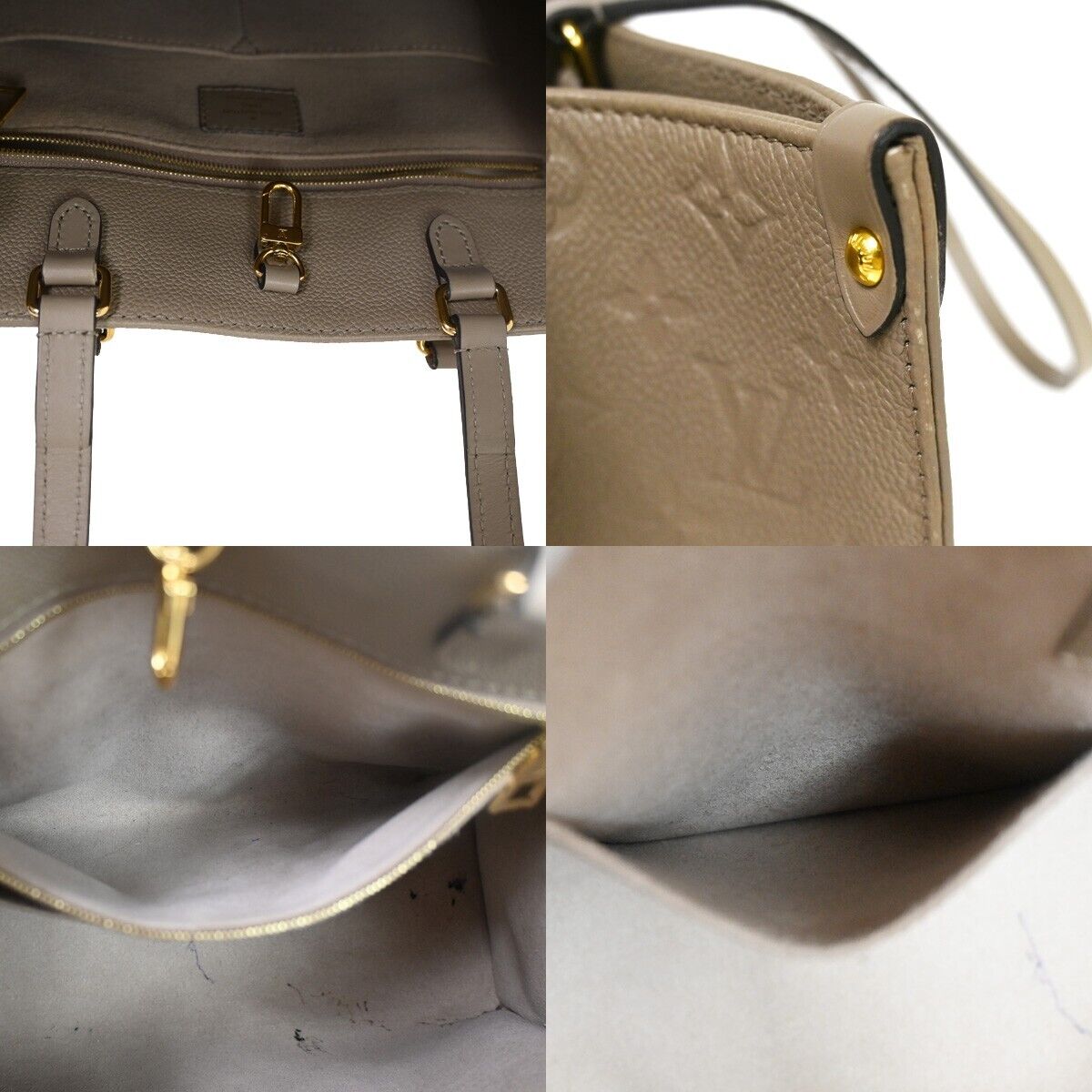 LOUIS VUITTON Onthego MM 2Way Hand Bag Monogram Empreinte Beige M45607 386RC815