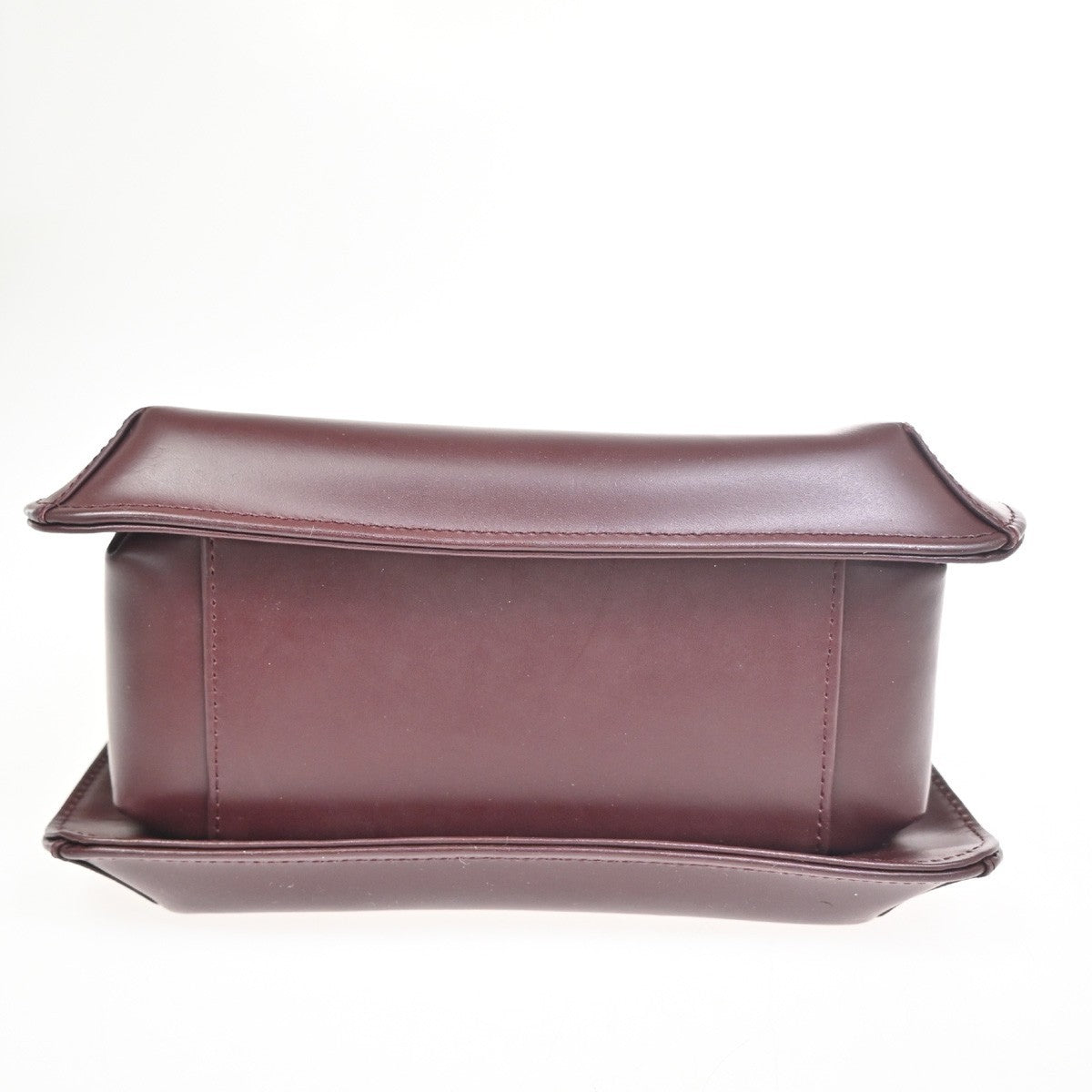 GIVENCHY Logo Top Handle Hand Bag Leather Canvas Burgundy 05KC527