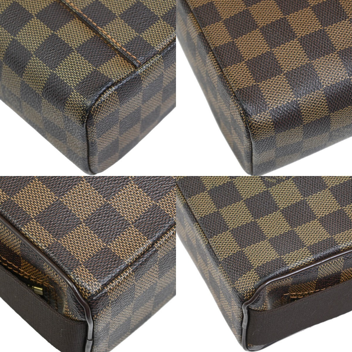LOUIS VUITTON Olav PM Shoulder Bag Damier Ebene Leather Brown N41442 85FB540