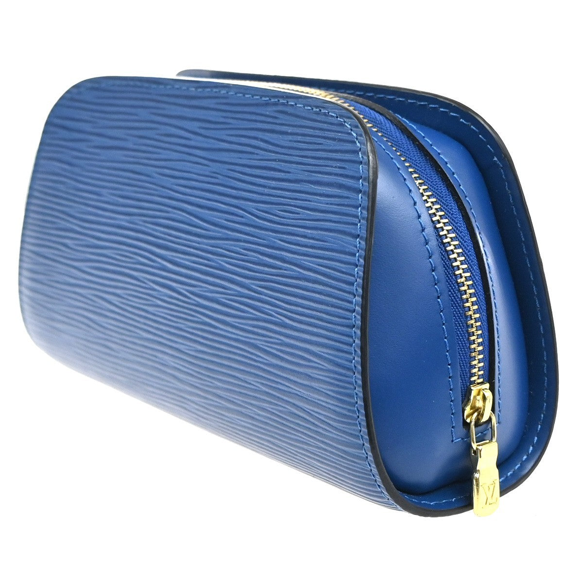 LOUIS VUITTON LV Logo Dauphine PM Pouch Epi Leather Blue France M48445 60KD049