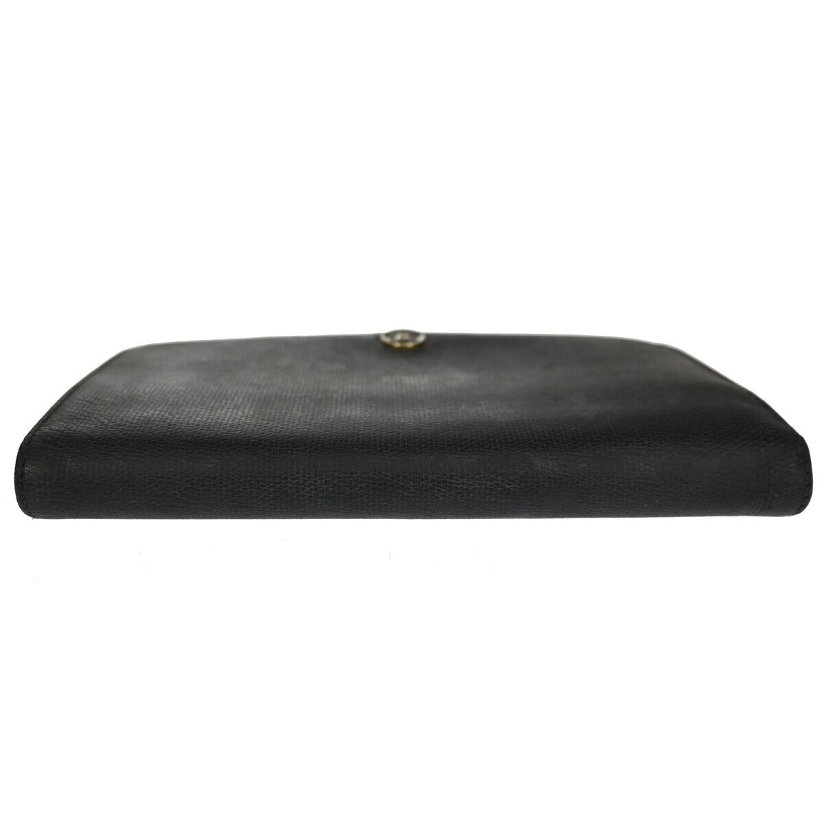 CHANEL CC Logo Long Bifold Wallet Purse Leather Black GHW Made in Spain 60EA118