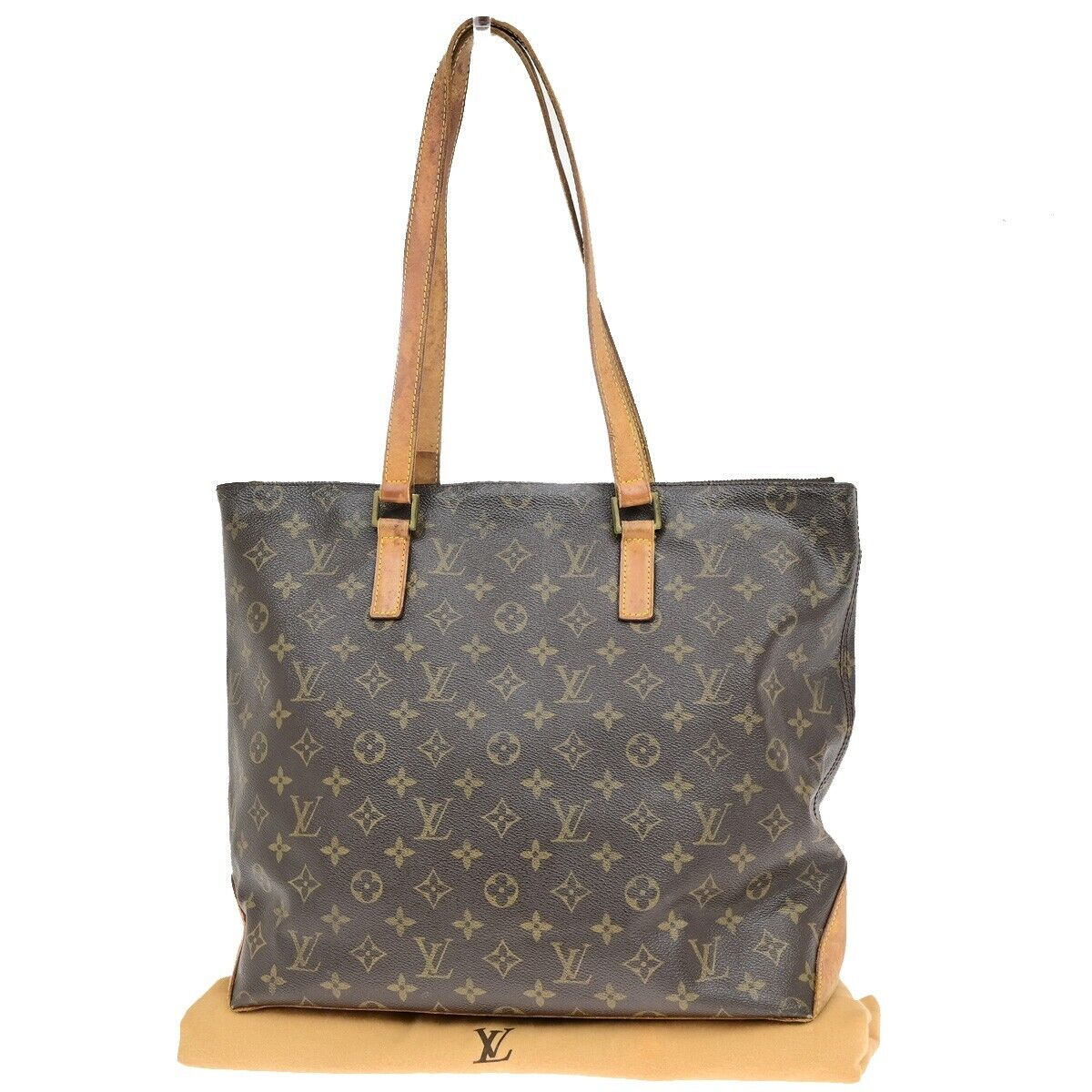 LOUIS VUITTON Cabas Mezzo Shoulder Bag Monogram Leather Brown M51151 31ED870