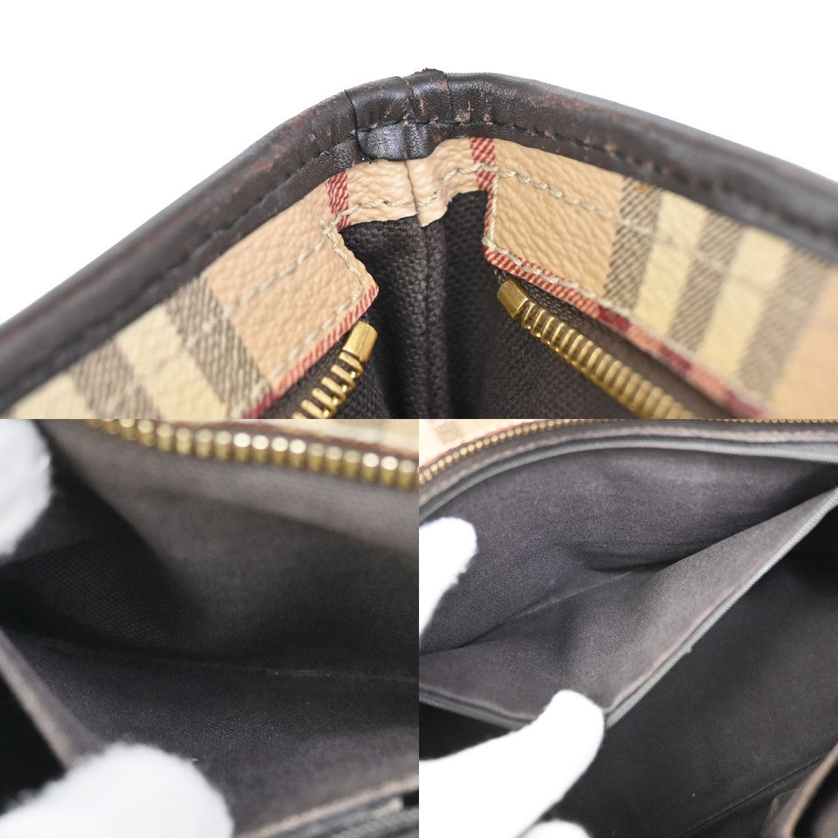 BURBERRY Logo Nova Check Shoulder Tote Bag Canvas Leather Beige Brown 67KA778