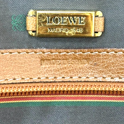 LOEWE LOGO Velazquez Travel 2Way Shoulder Hand bag Suede Leather Brown 31TA577