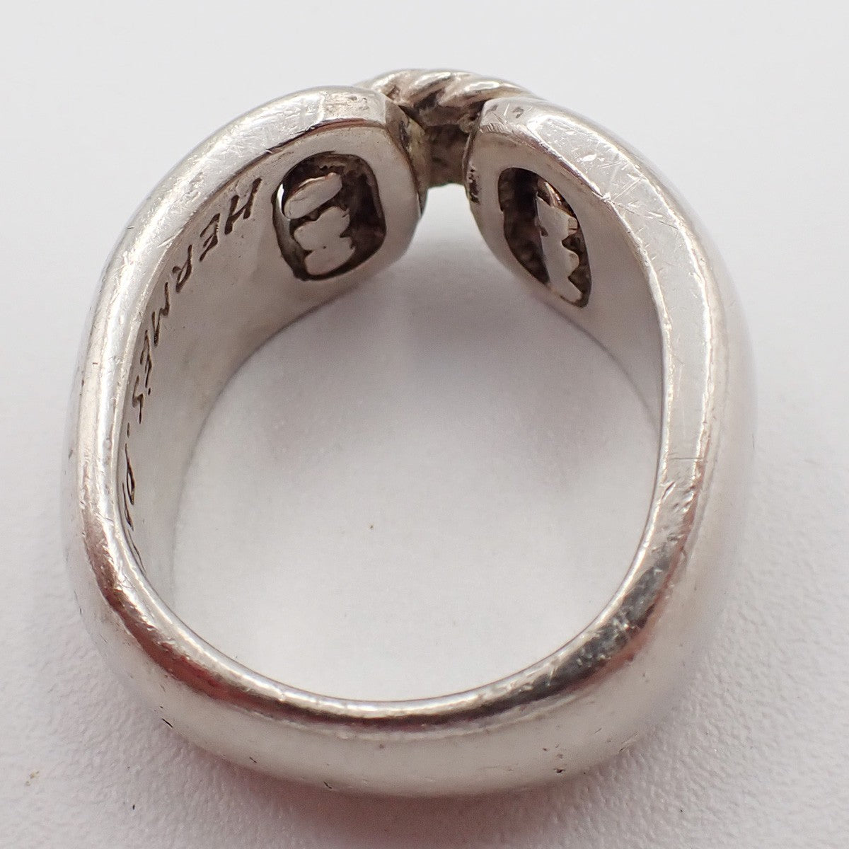 HERMES Logo Suroit Ring Size 53 Silver Accessory 71RF776