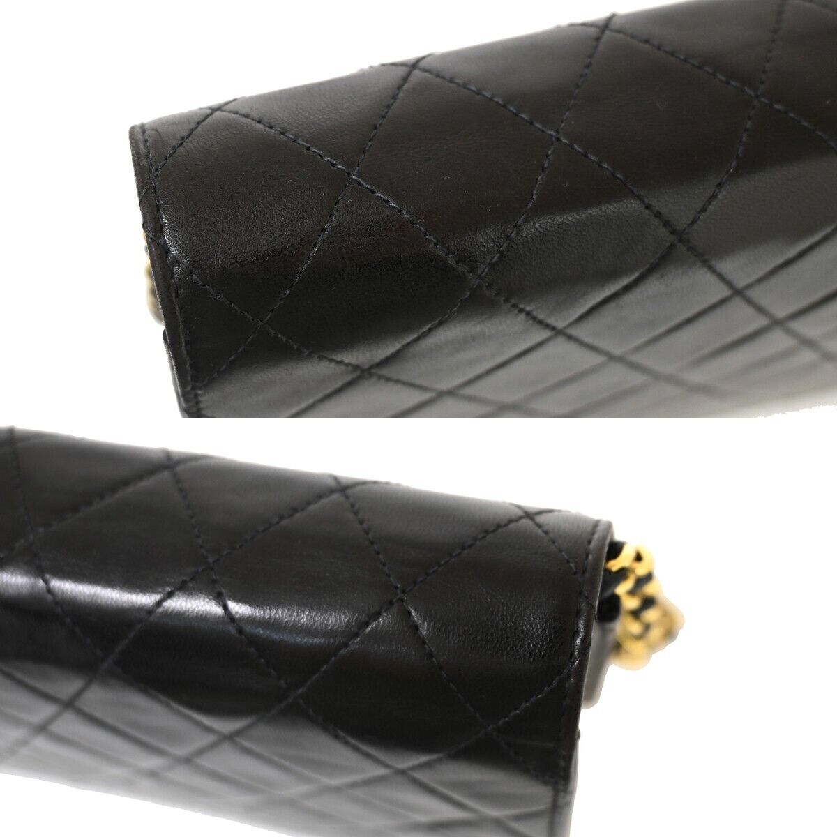 CHANEL CC Matelasse 25 Chain Shoulder Bag Leather Black GHW Vintage 880RJ063