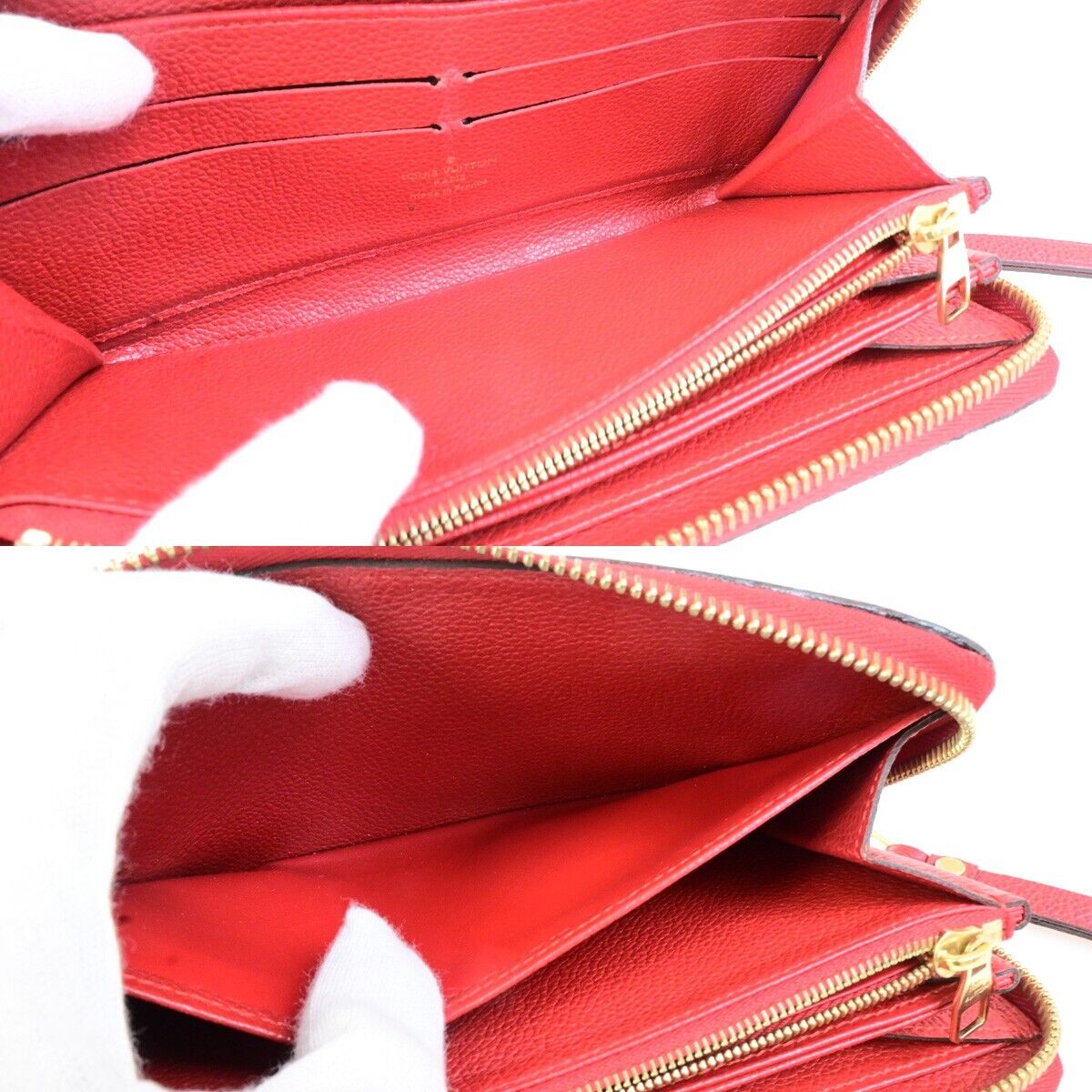 LOUIS VUITTON Zippy Wallet Long Wallet Monogram Empreinte Red M60737 82KA438