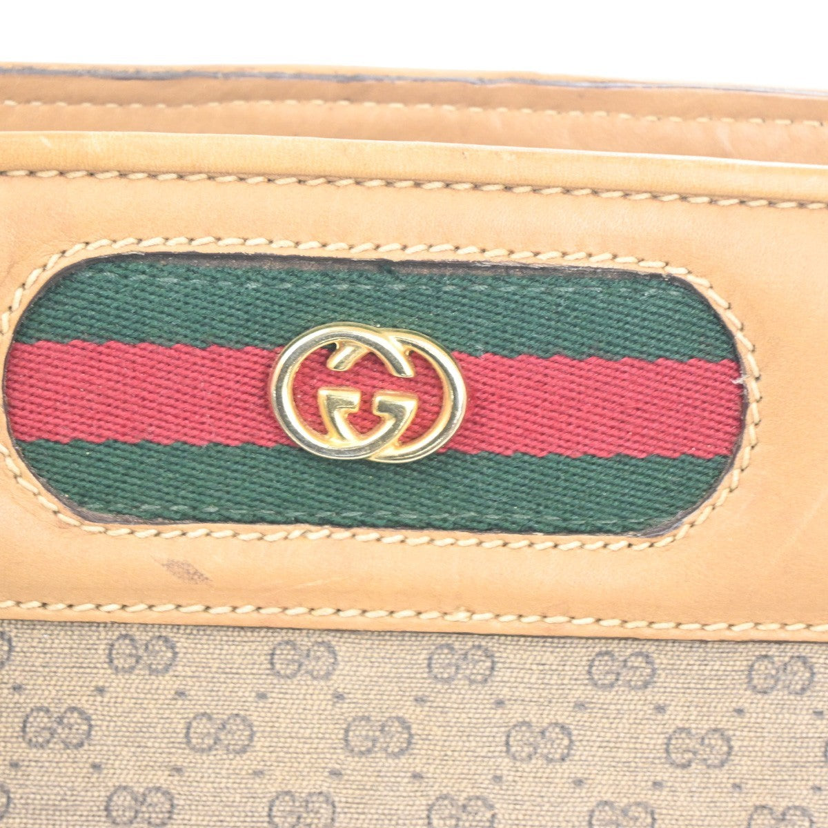 GUCCI Micro GG Pattern Crossbody Shoulder Bag PVC Leather Brown GHW 02TA593