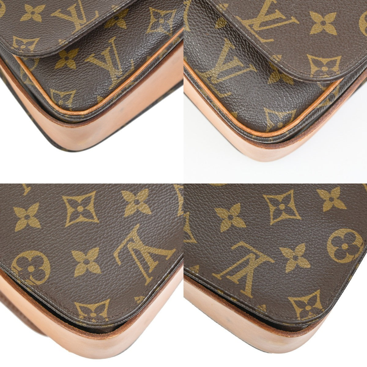 LOUIS VUITTON Cartouchiere GM Shoulder Bag Monogram Leather Brown M51252 39PA059