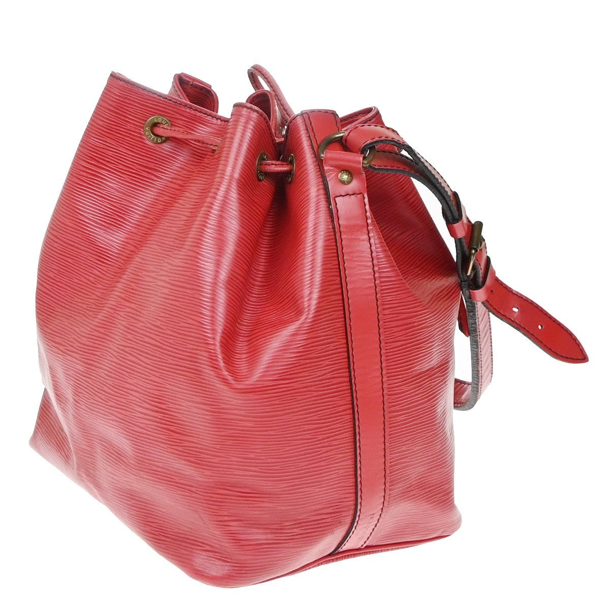 LOUIS VUITTON Petit Noe Drawstring Shoulder Bag Epi Leather Red M44107 37KC770