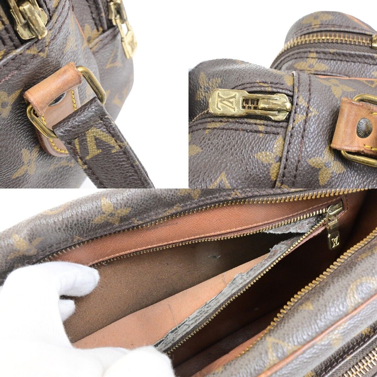 LOUIS VUITTON Nile Crossbody Shoulder Bag Monogram Leather Brown M45244 31FB491