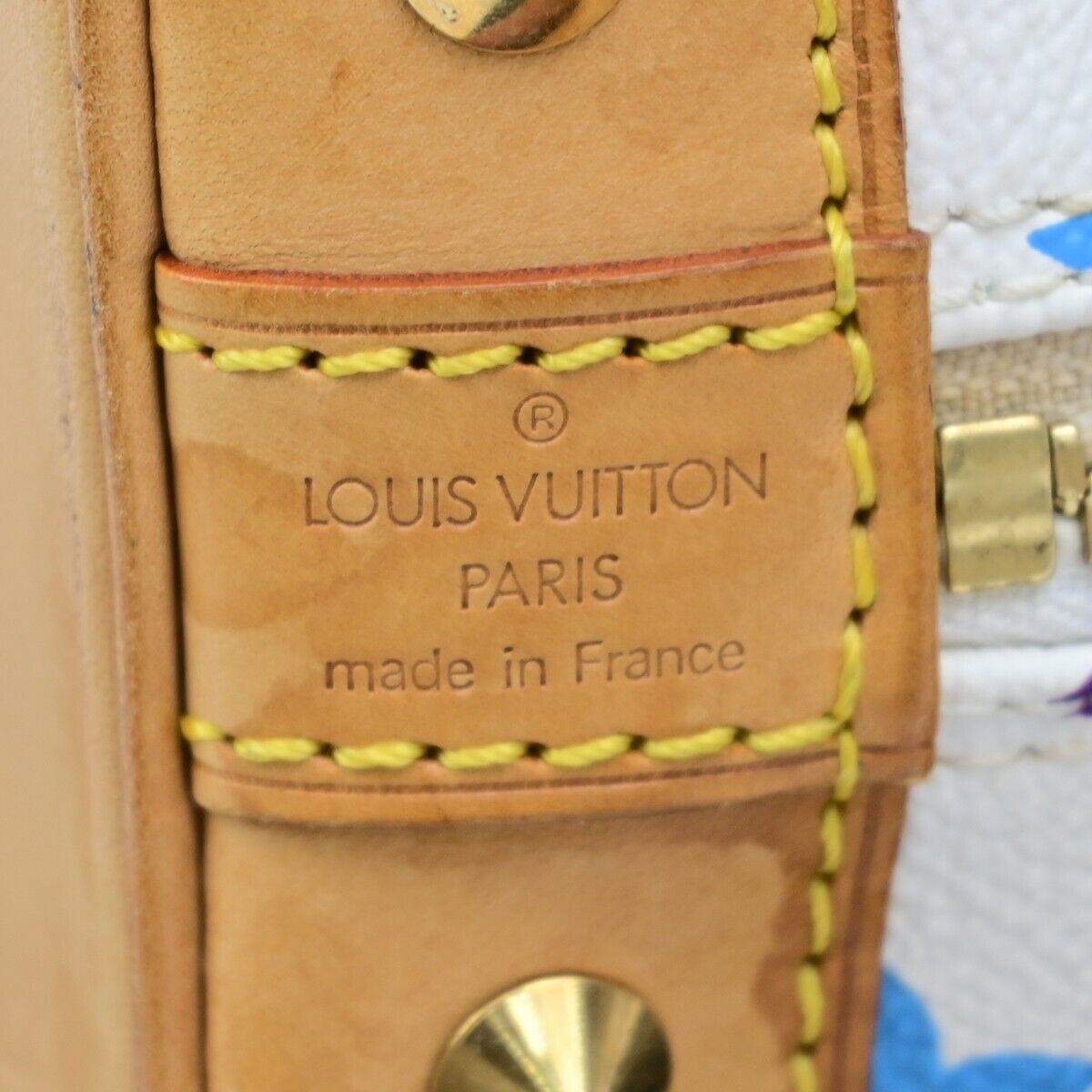 LOUIS VUITTON LV Logo Alma Hand Bag Monogram Multi Color White M92647 689RF219