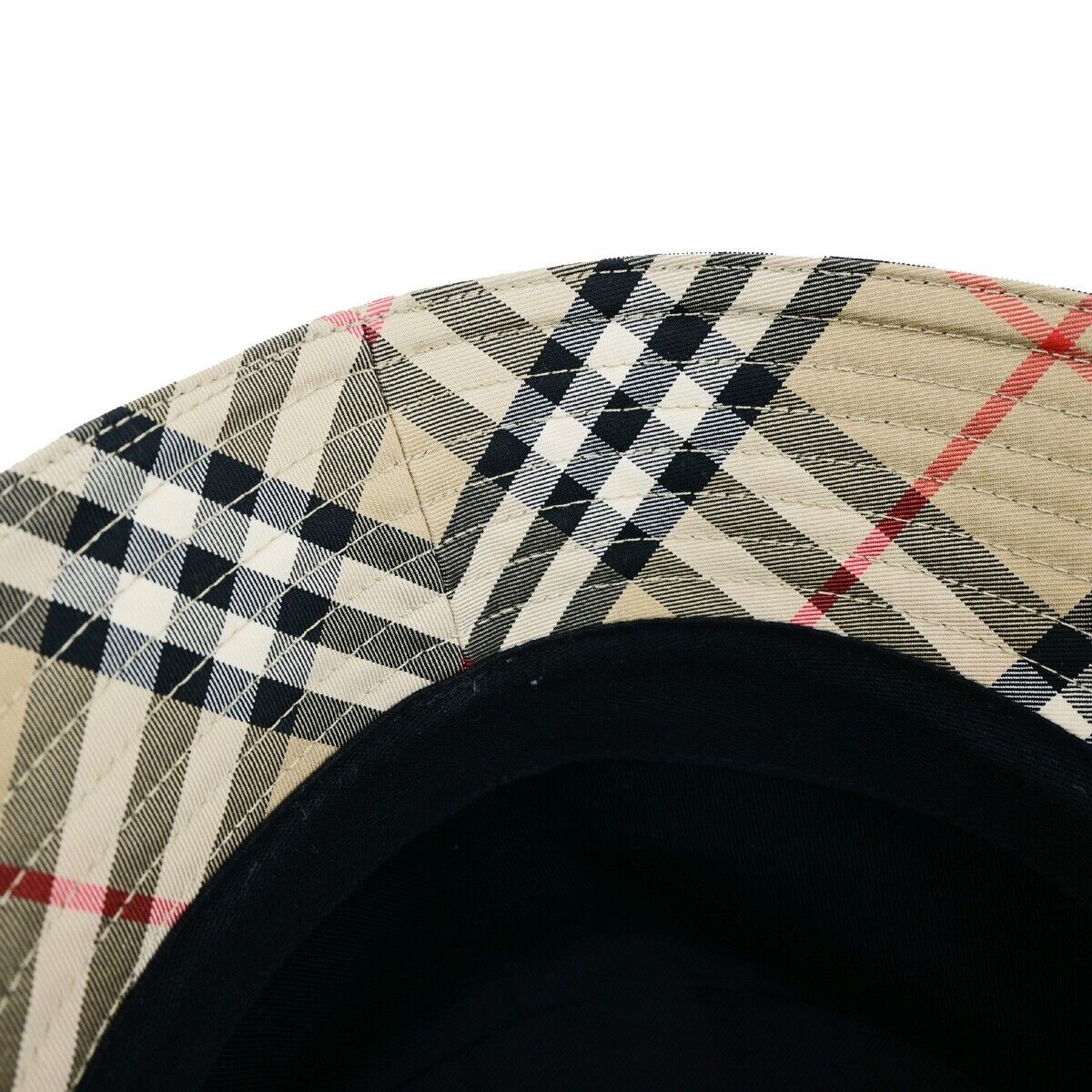 BURBERRY LONDON Logo Nova Check Bucket Hat #L Cotton Brown 65RK670