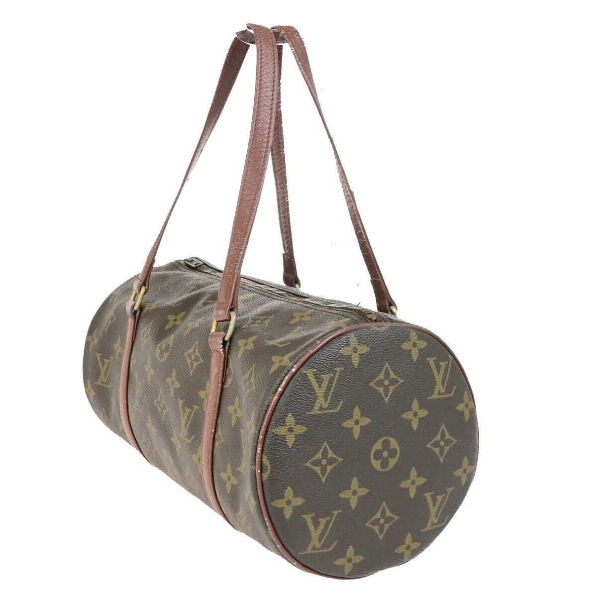 LOUIS VUITTON Logo PAPILLON 30 Hand Bag Monogram Leather Brown M51365 09FB281