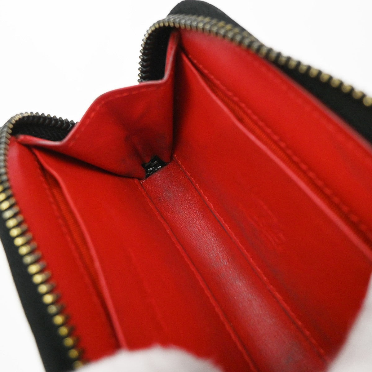 CHRISTIAN LOUBOUTIN Panettone Coin Case Compact Wallet Leather Black 69EG191