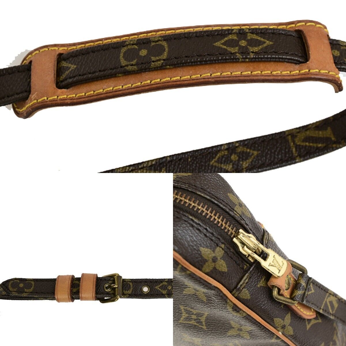 LOUIS VUITTON Danube Shoulder Bag Monogram Leather Brown France M45266 86FB310