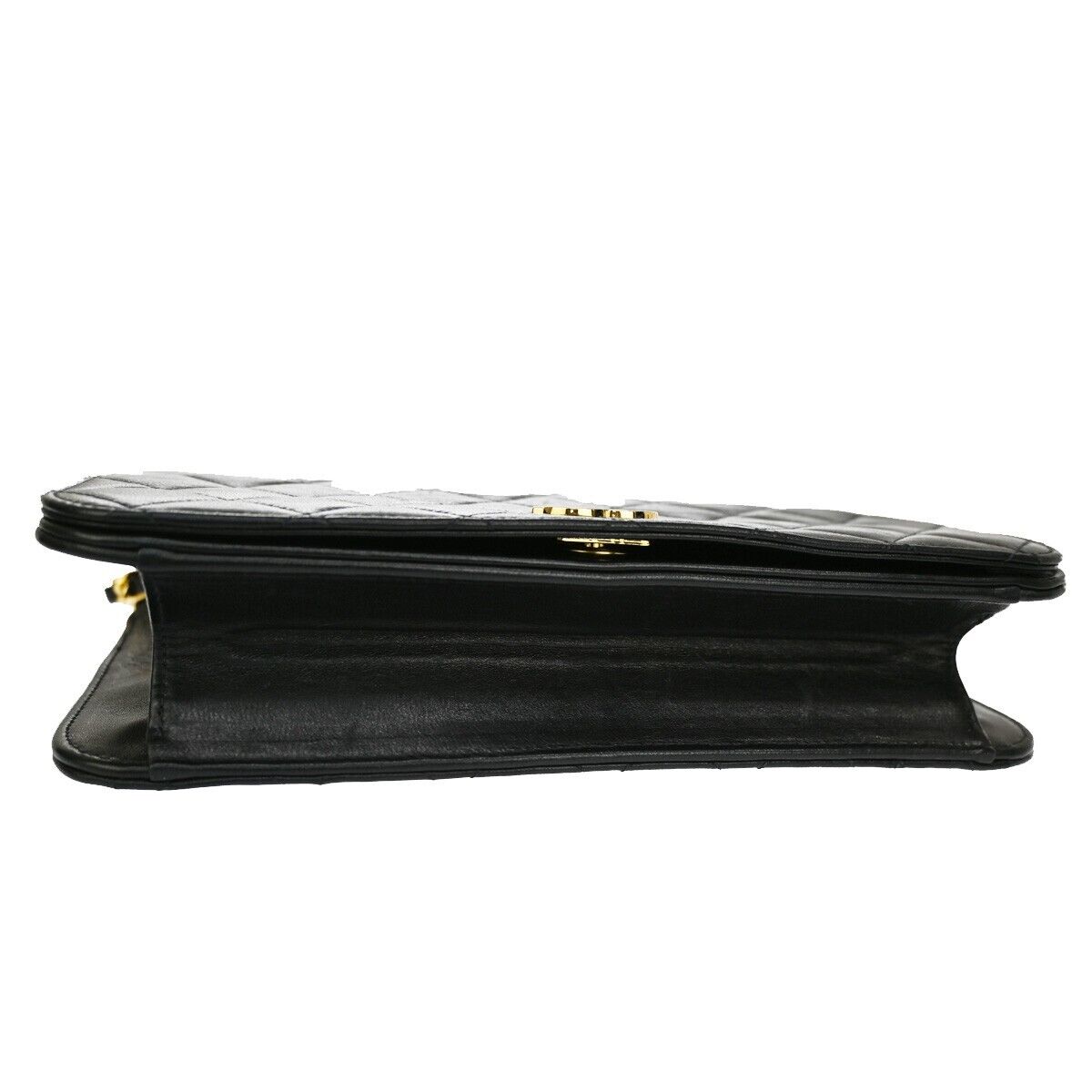 CHANEL CC Matelasse 23 Full Flap Chain Shoulder Bag Leather Black GHW 889RF068