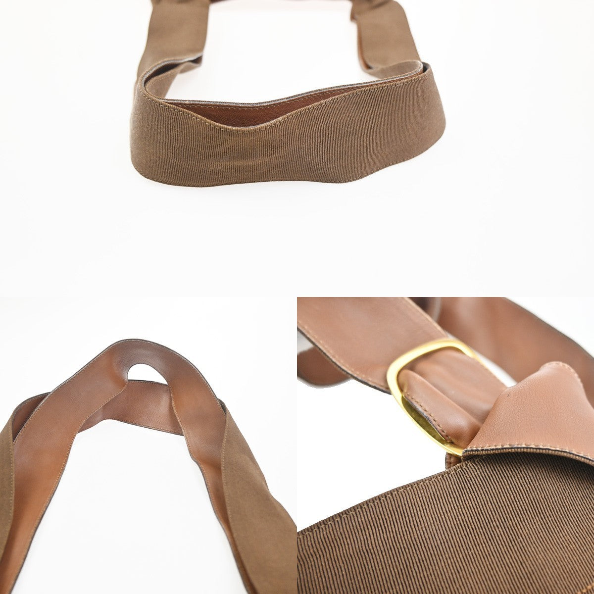SALVATORE FERRAGAMO Vara Shoulder Bag Canvas Leather Brown GHW Italy 02KC523