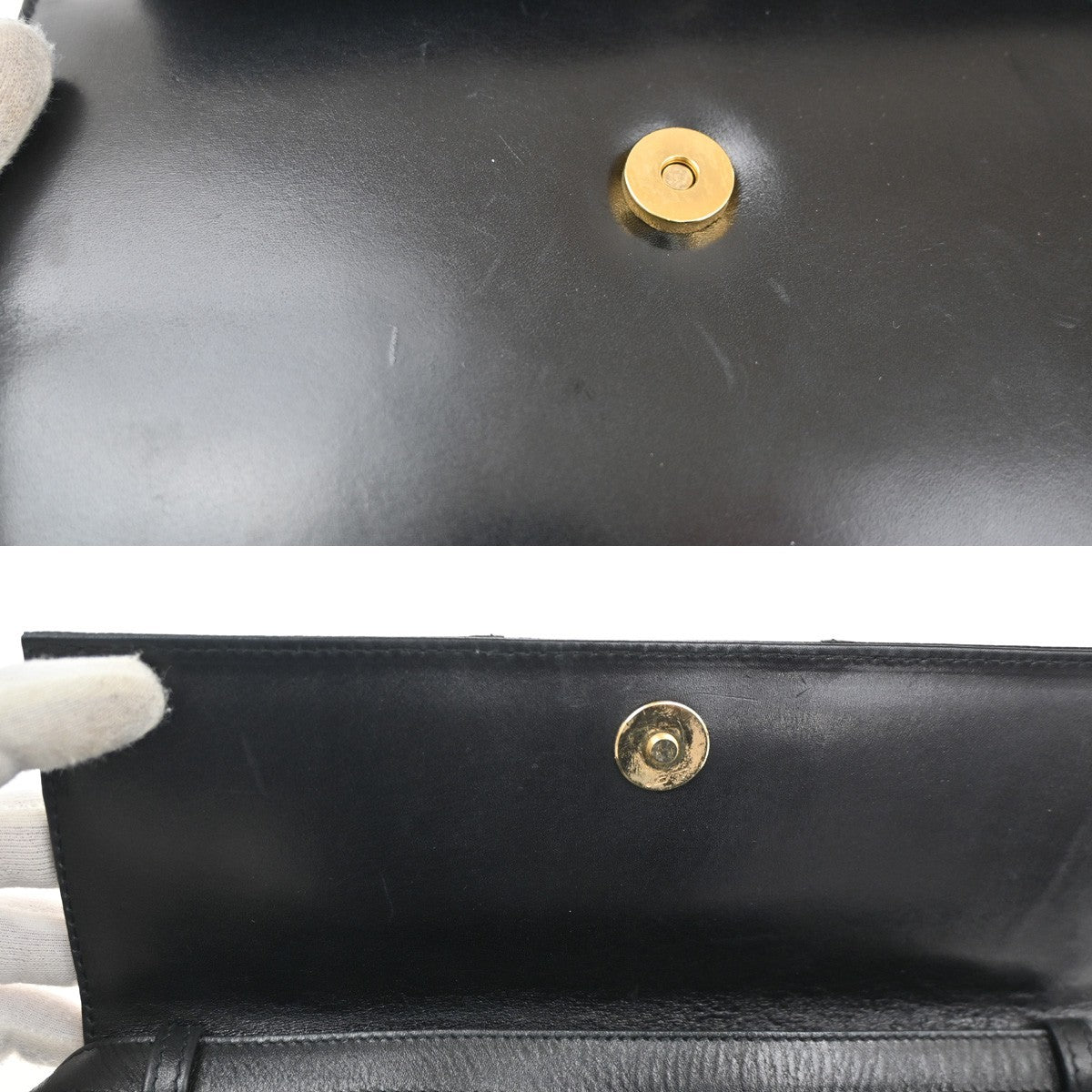 SALVATORE FERRAGAMO Gancini 2Way Shoulder Clutch Hand Bag Leather Black 67CA696