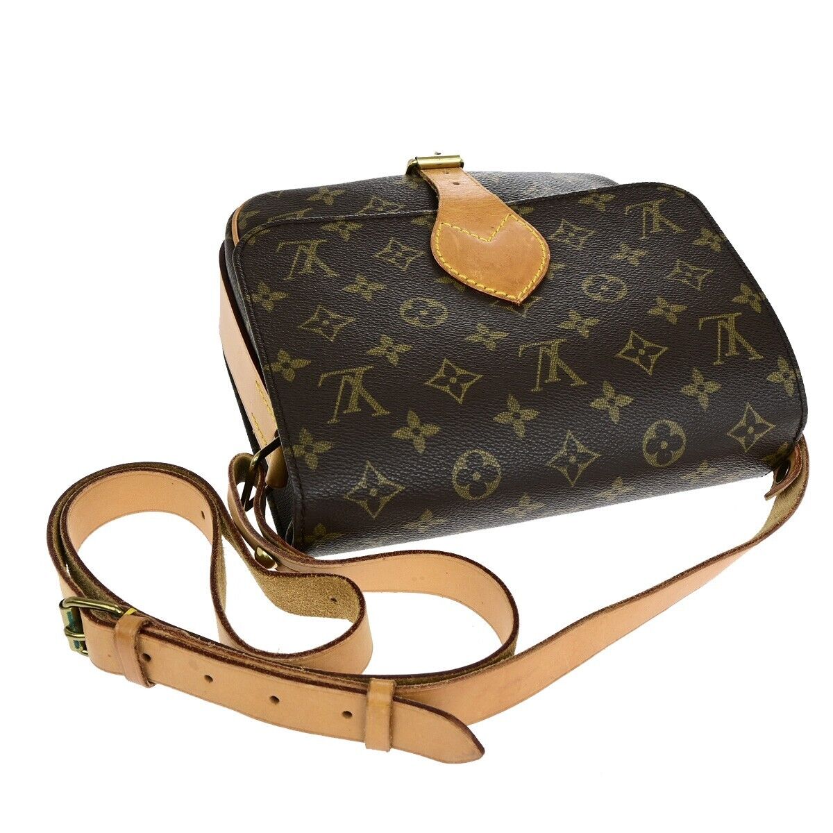 LOUIS VUITTON Cartouchiere MM Shoulder Bag Monogram Leather Brown M51253 81SJ036